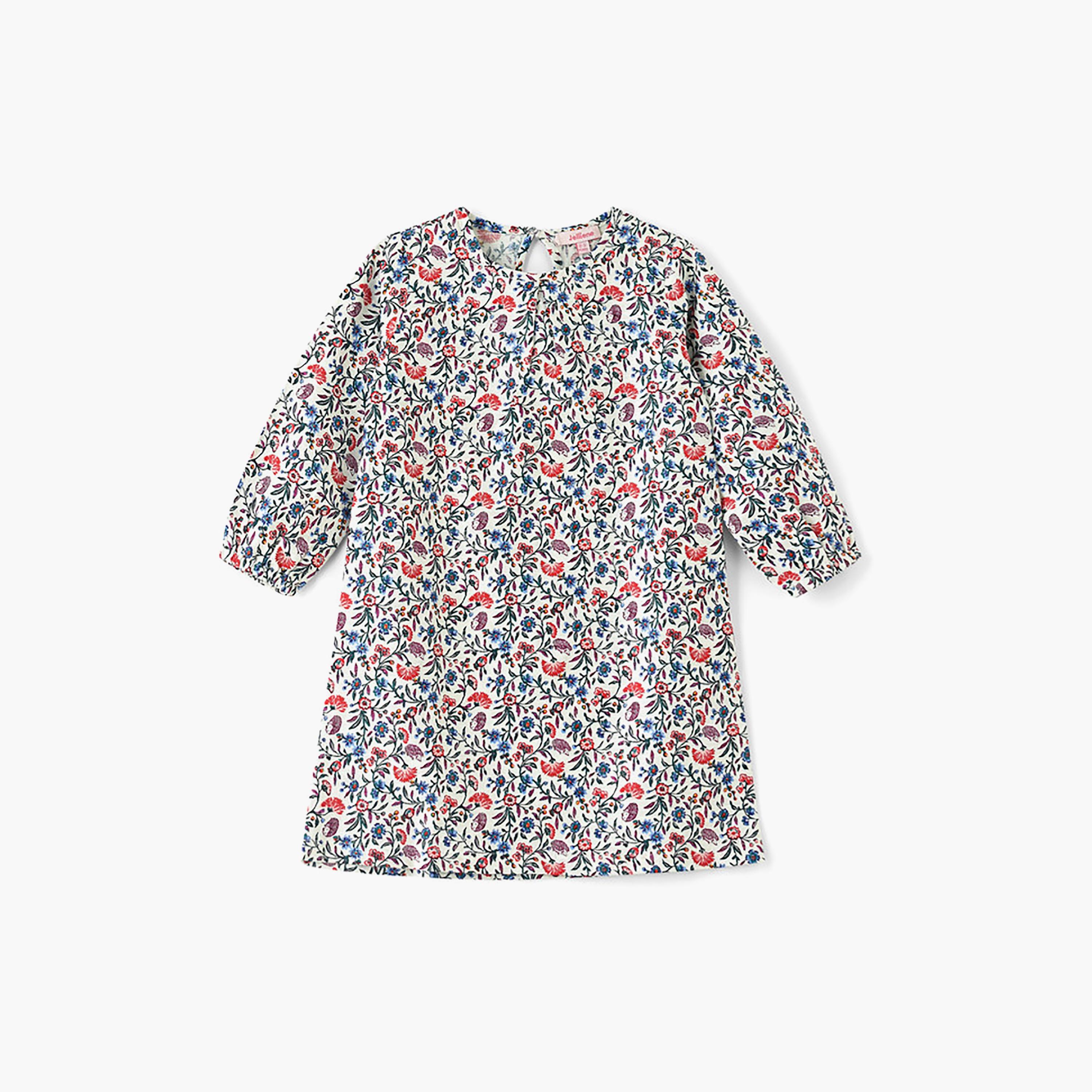 UniqKidz Long Sleeves Floral Shift Dress-girls-clothing-dressesandjumpsuits-image-1