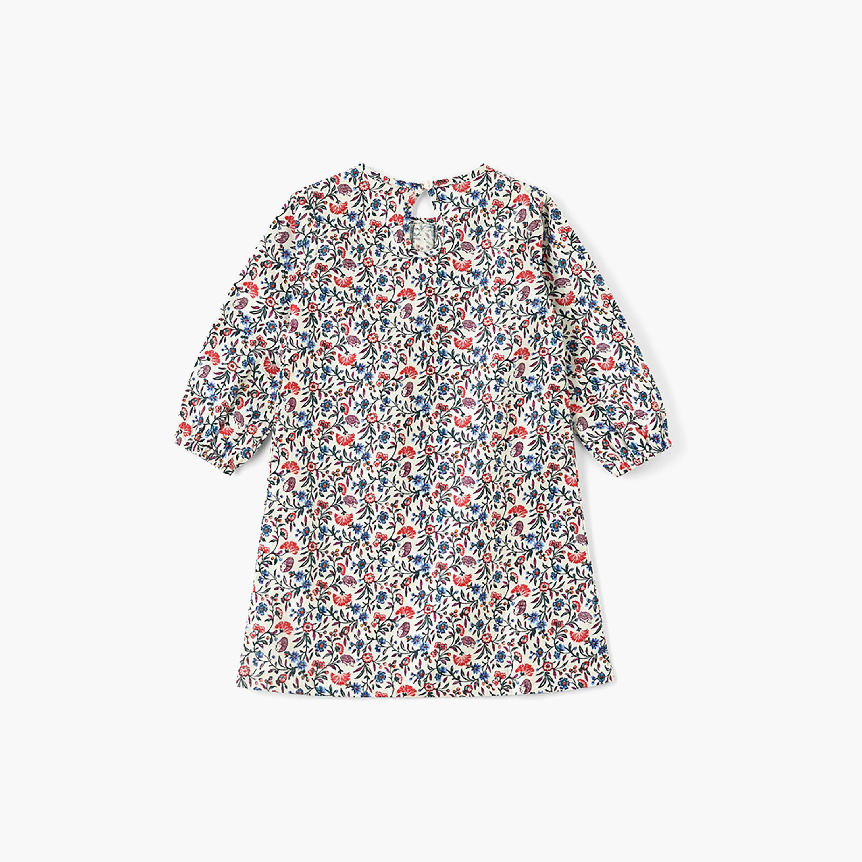 UniqKidz Long Sleeves Floral Shift Dress-girls-clothing-dressesandjumpsuits-image-2