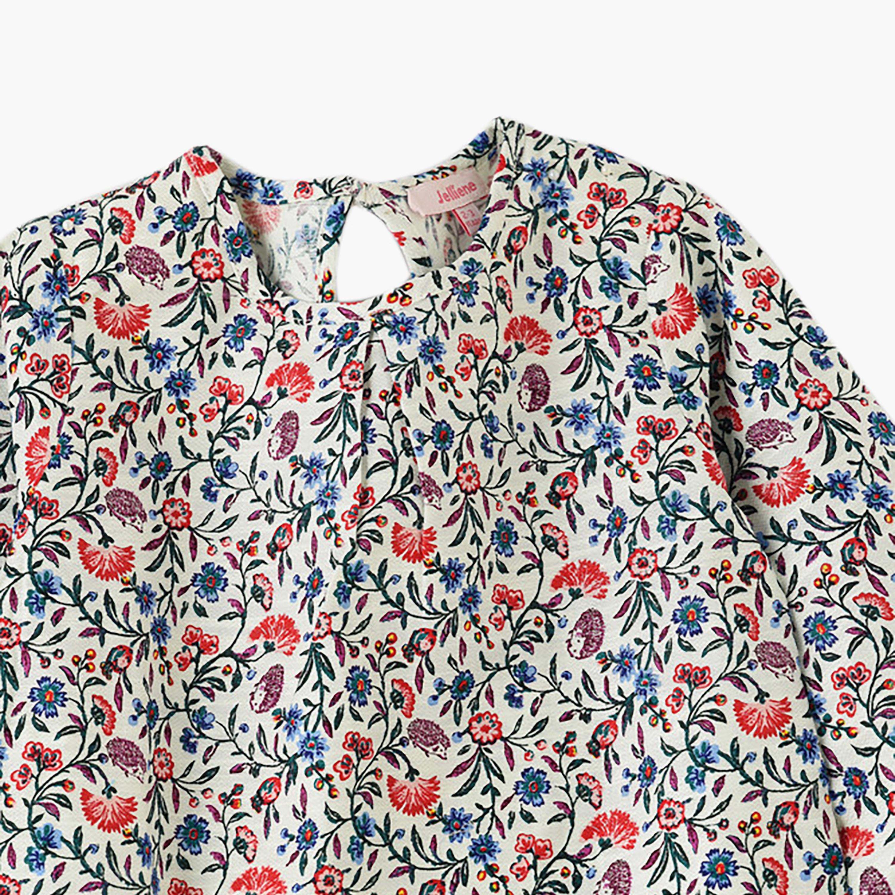 UniqKidz Long Sleeves Floral Shift Dress-girls-clothing-dressesandjumpsuits-image-3