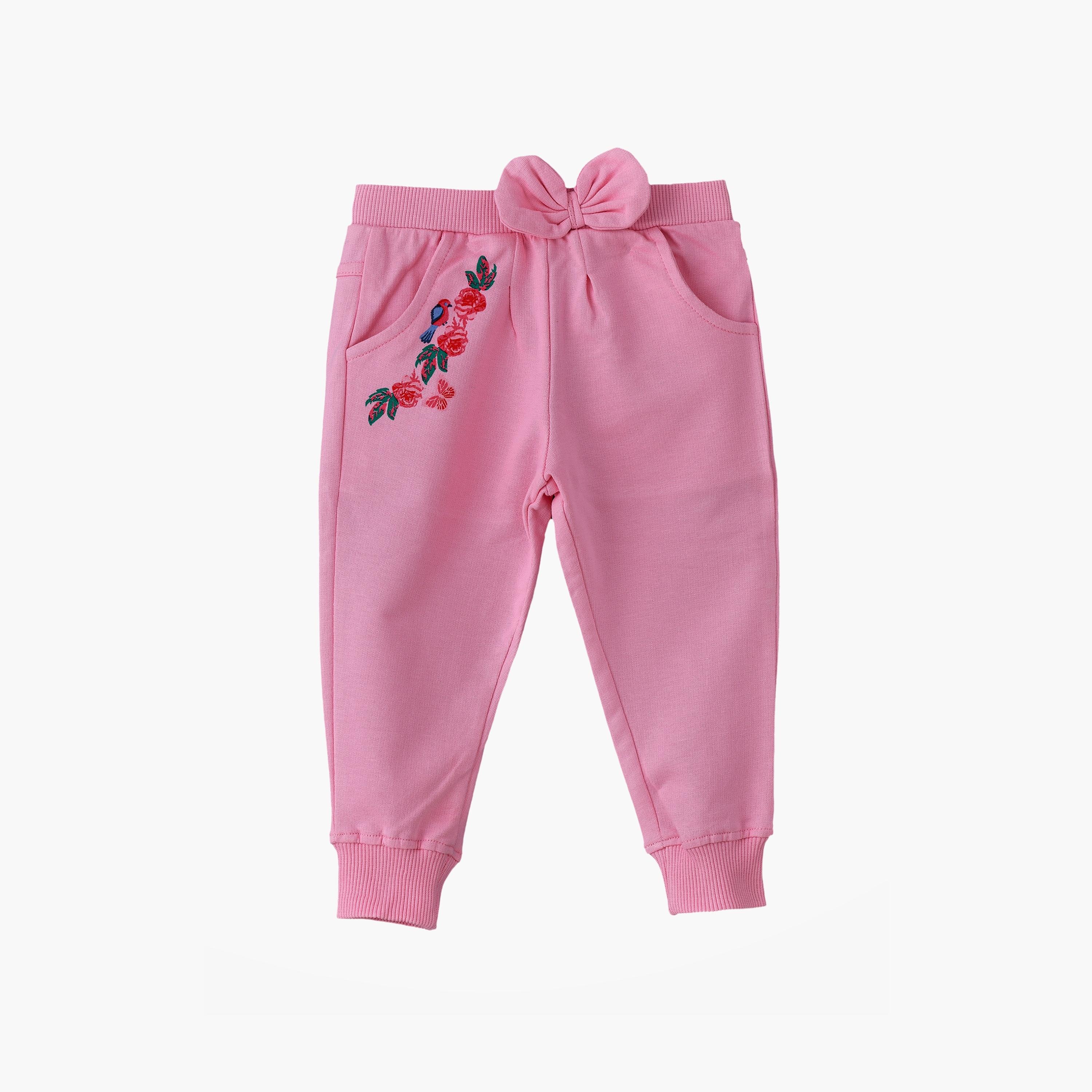 UniqKidz Floral Printed Elasticated Joggers-baby-girls-clothing-bottoms-joggersandtrackpants-image-1