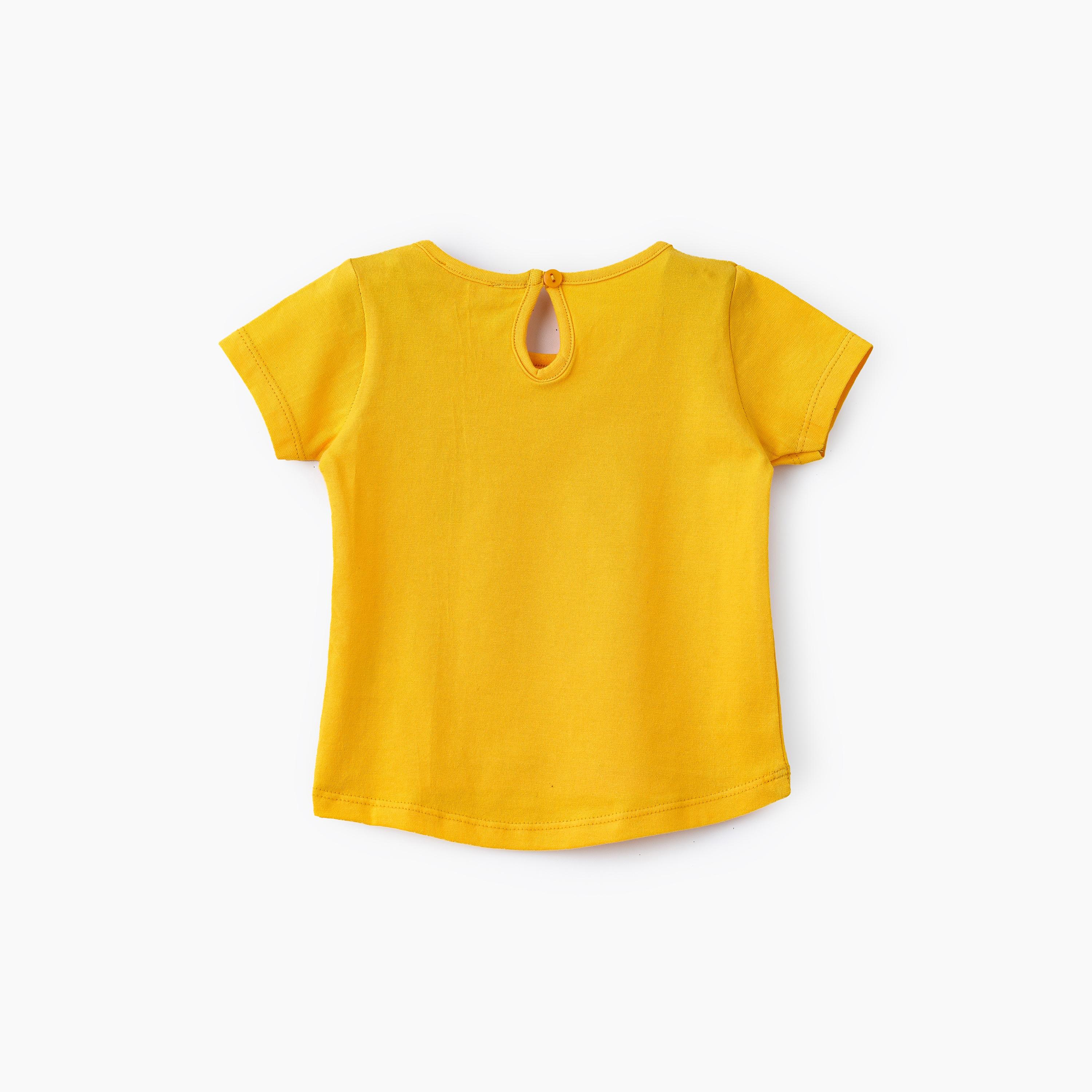 UniqKidz Floral Printed Short Sleeves T-Shirt-baby-girls-clothing-tshirts-image-2
