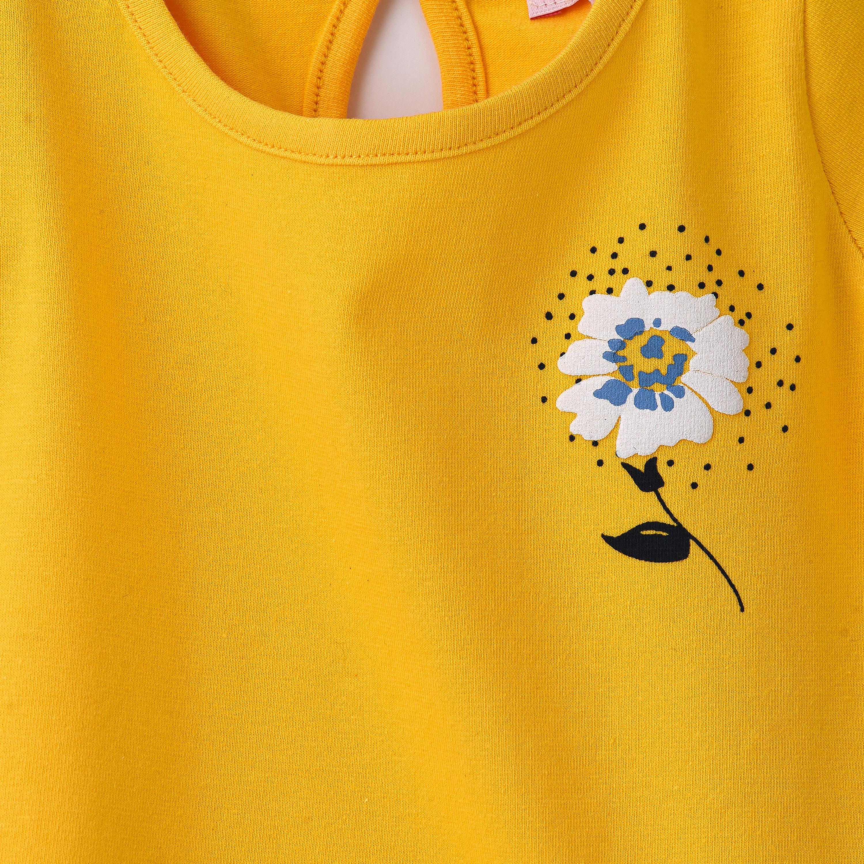 UniqKidz Floral Printed Short Sleeves T-Shirt-baby-girls-clothing-tshirts-image-3