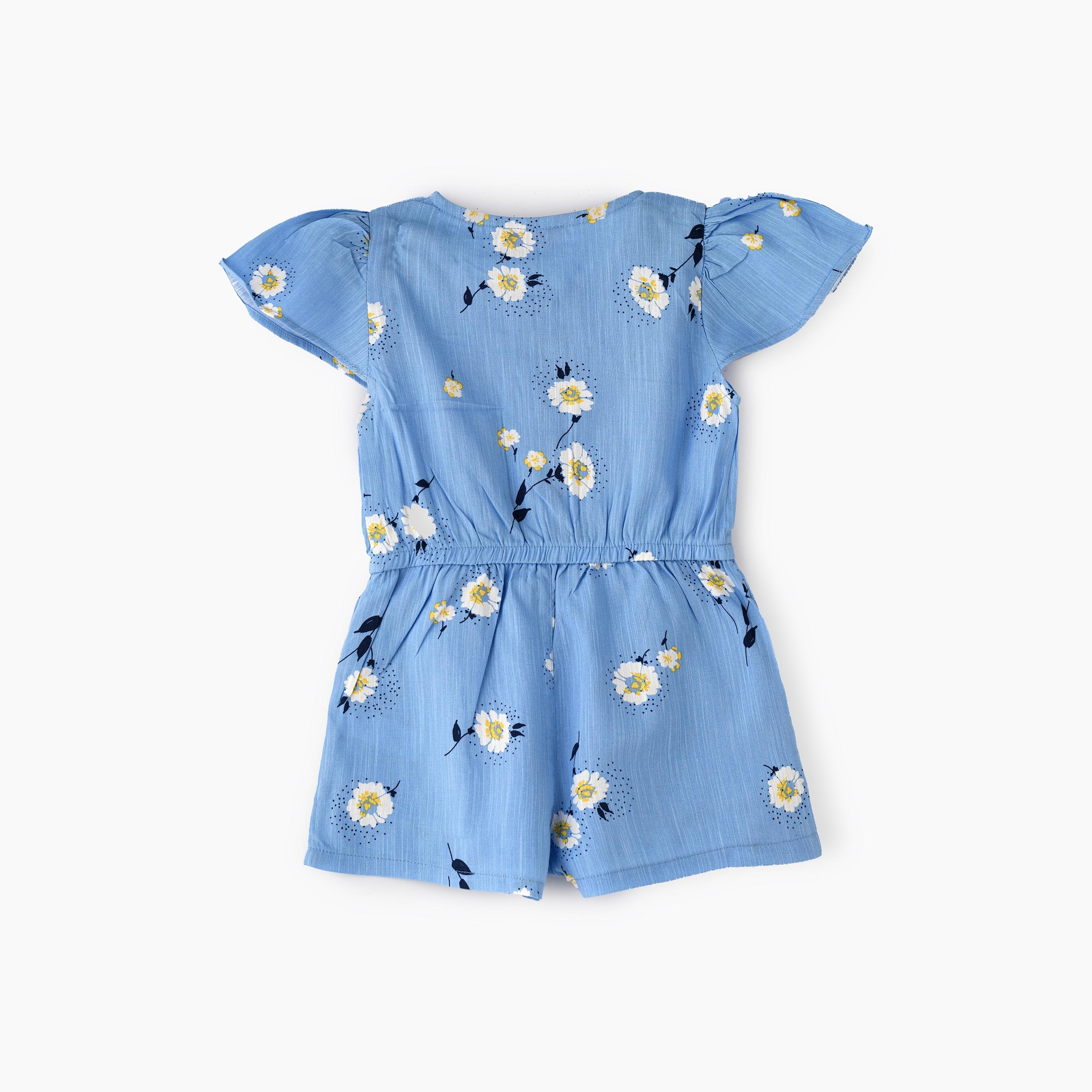 بدلة لعب بأكمام قصيرة وطبعة زهور من يونيكيدز-baby-girls-clothing-rompers-image-3