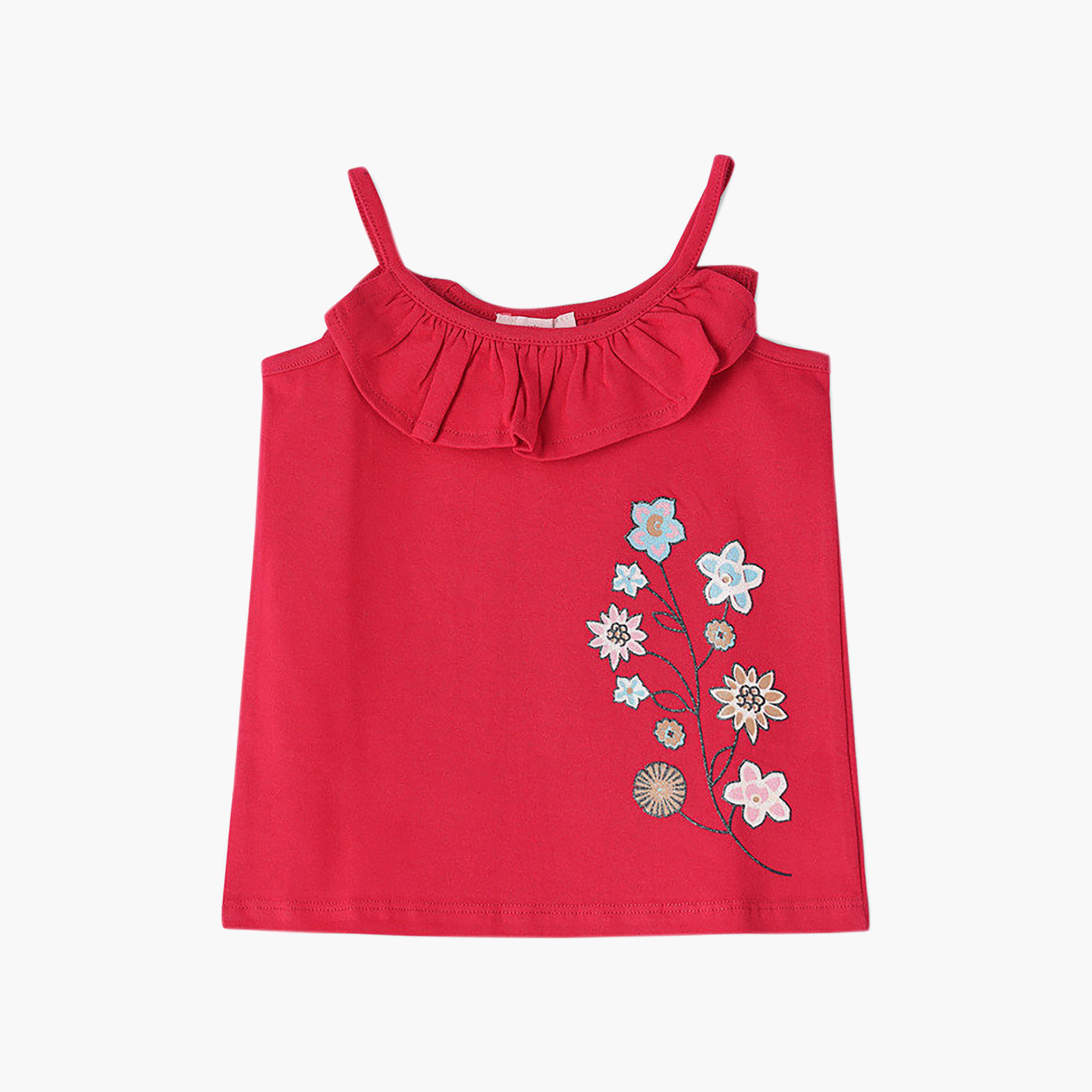 UniqKidz Cotton Sleeveless Flower Embroidered Top-girls-clothing-blousesandshirts-image-1
