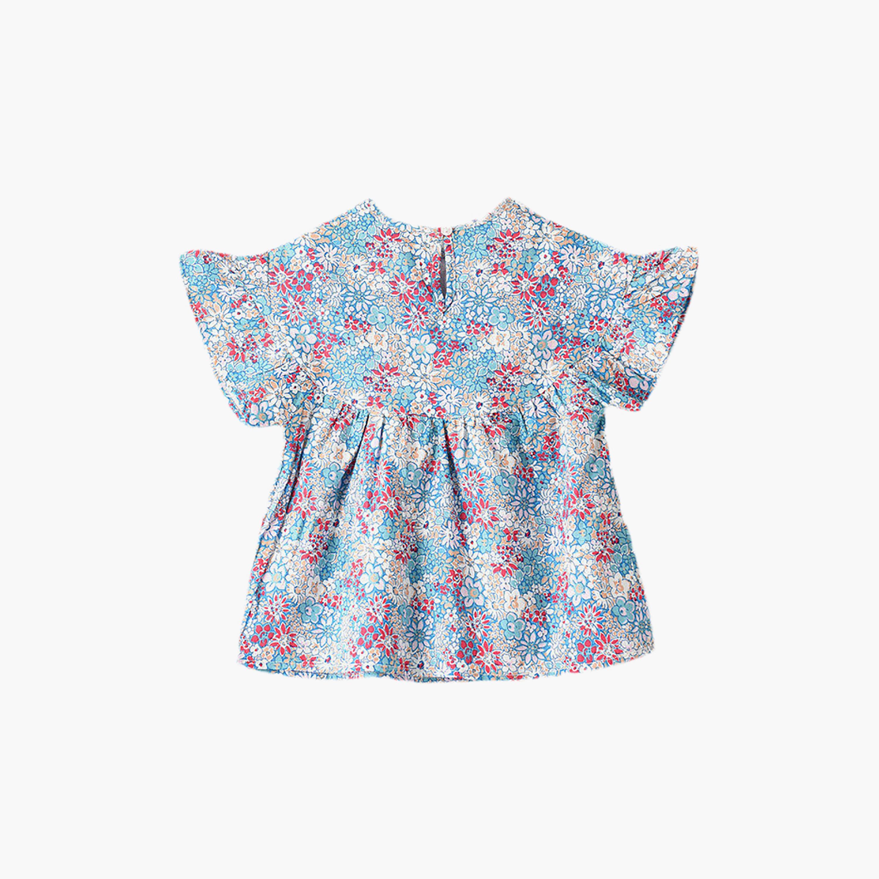 UniqKidz Cotton Short Sleeves Floral Top-girls-clothing-blousesandshirts-image-2
