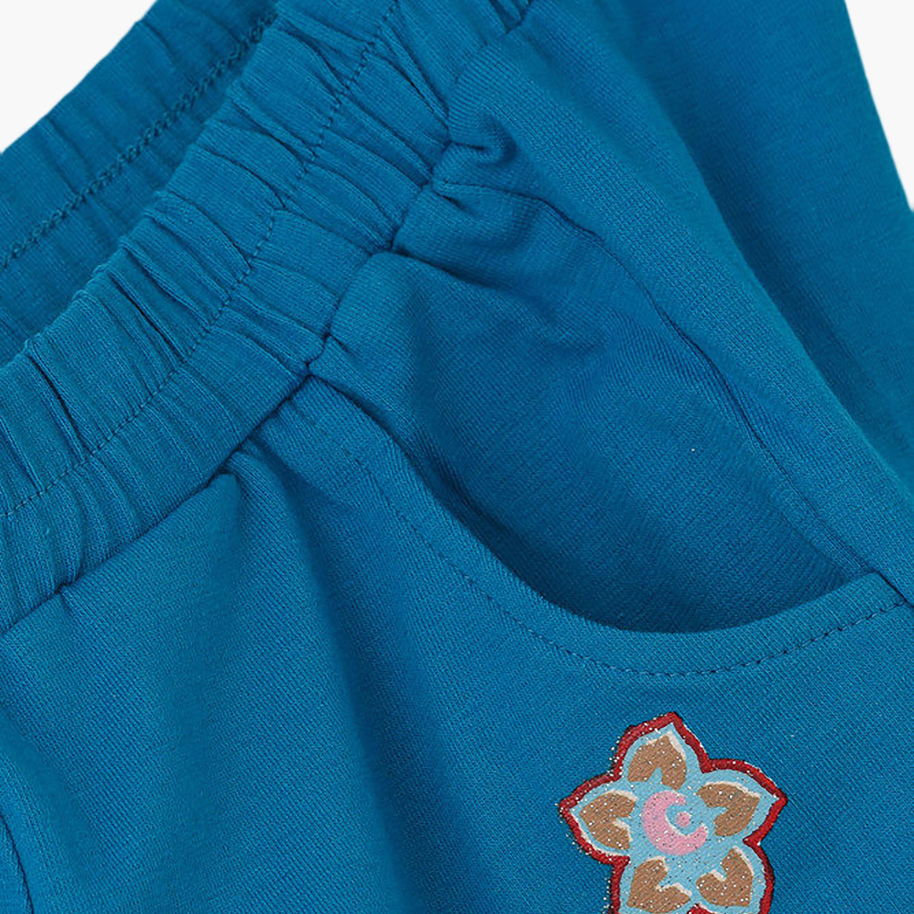 UniqKidz Cotton Floral Embroidered Elasticated Woven Shorts-girls-clothing-bottoms-shorts-image-3