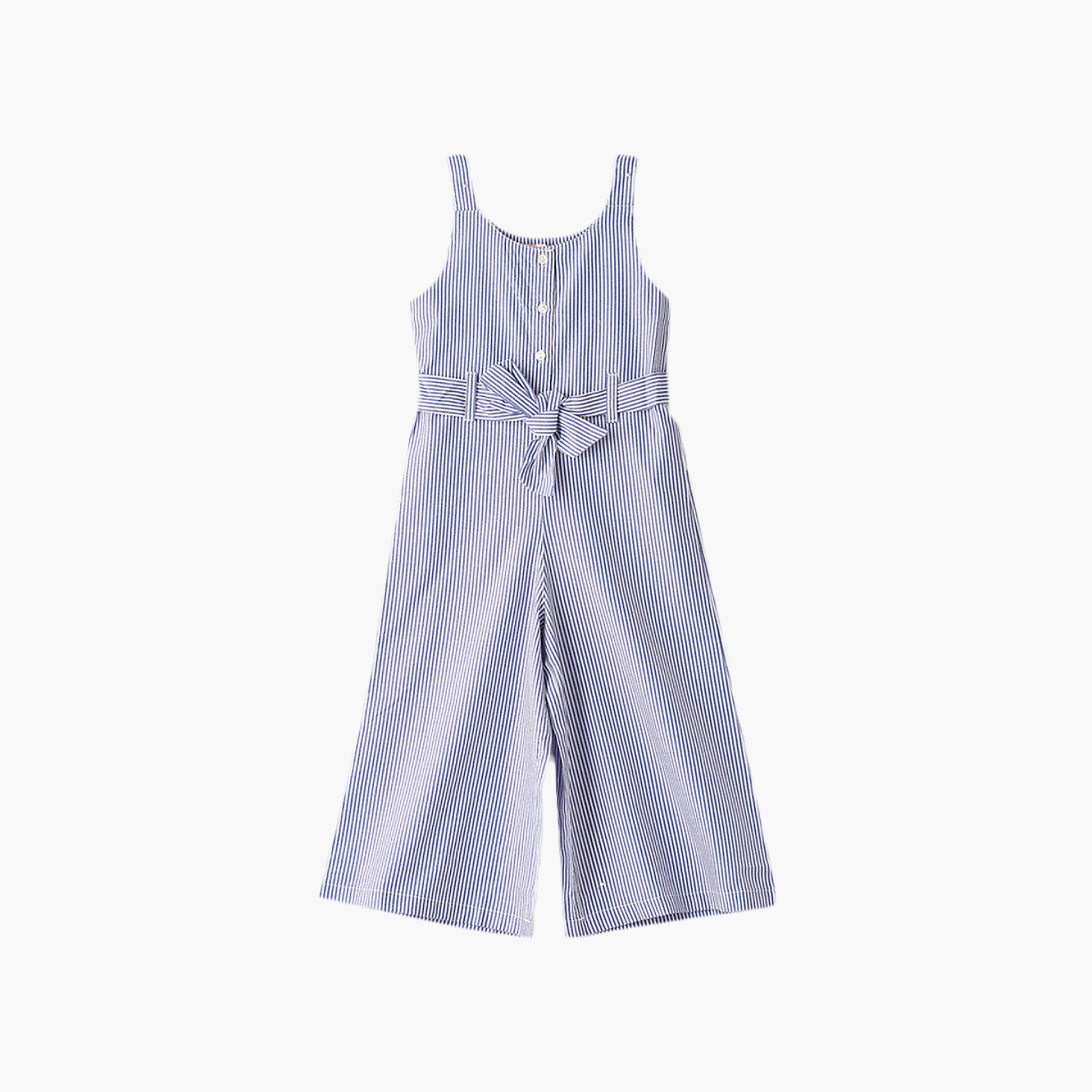 UniqKidz Cotton Striped Sleeveless Jumpsuit-girls-clothing-dressesandjumpsuits-image-1