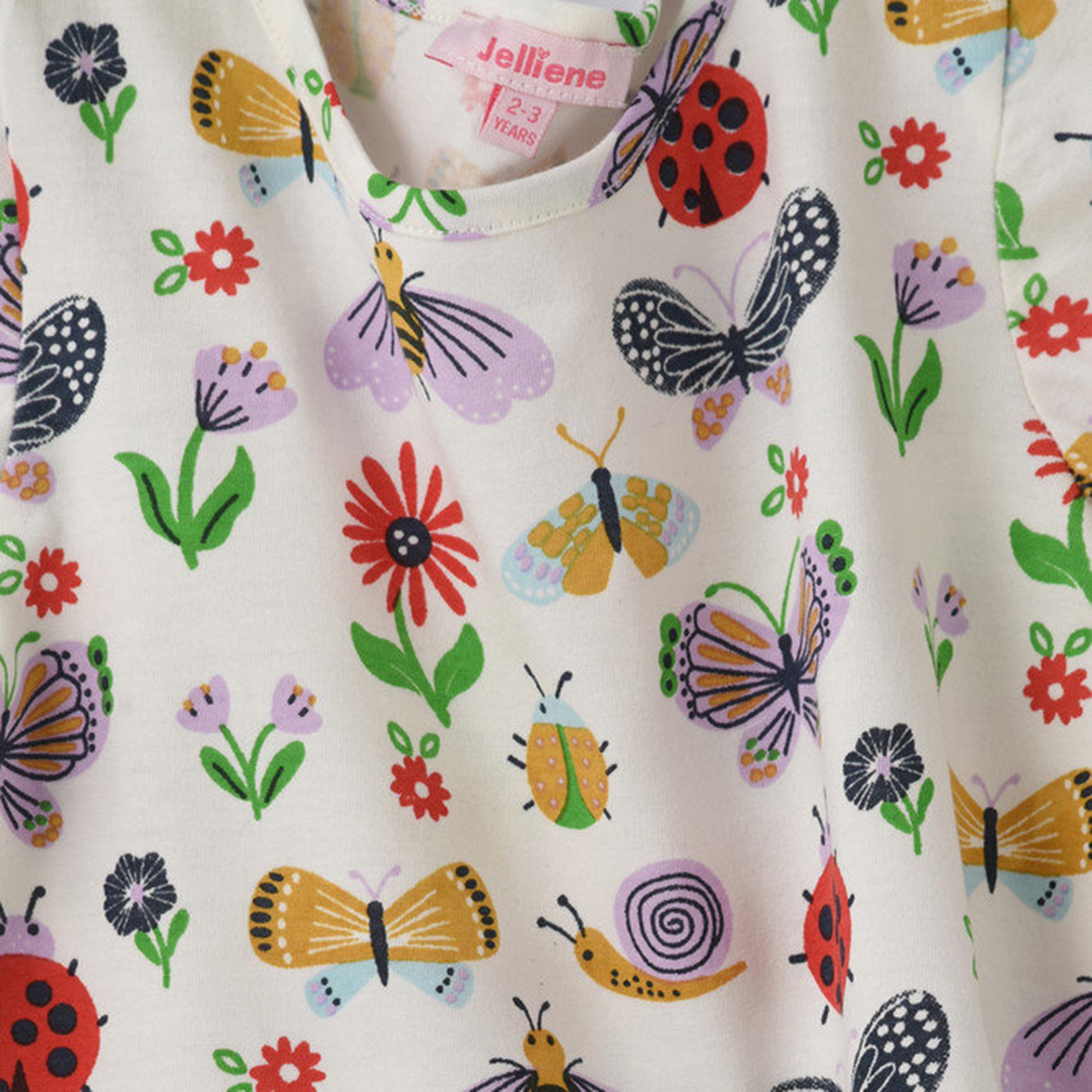 UniqKidz Cotton Short Sleeves Butterfly Printed T- Shirt-girls-clothing-tshirts-image-4
