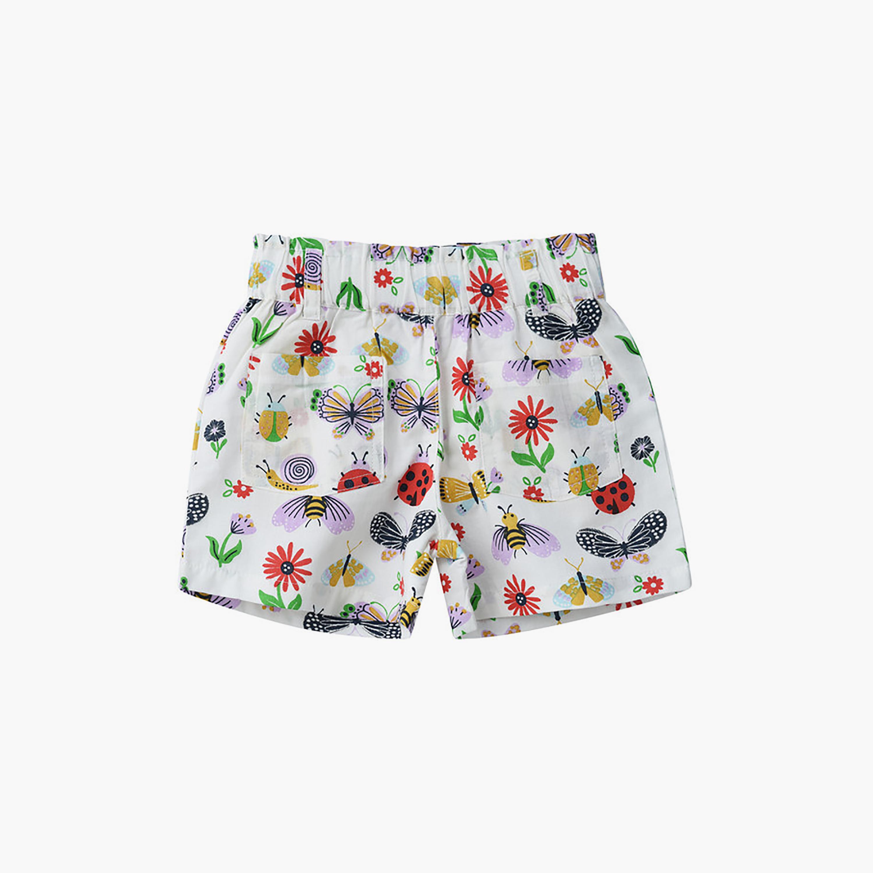 UniqKidz Elasticated Floral Shorts-girls-clothing-bottoms-shorts-image-1