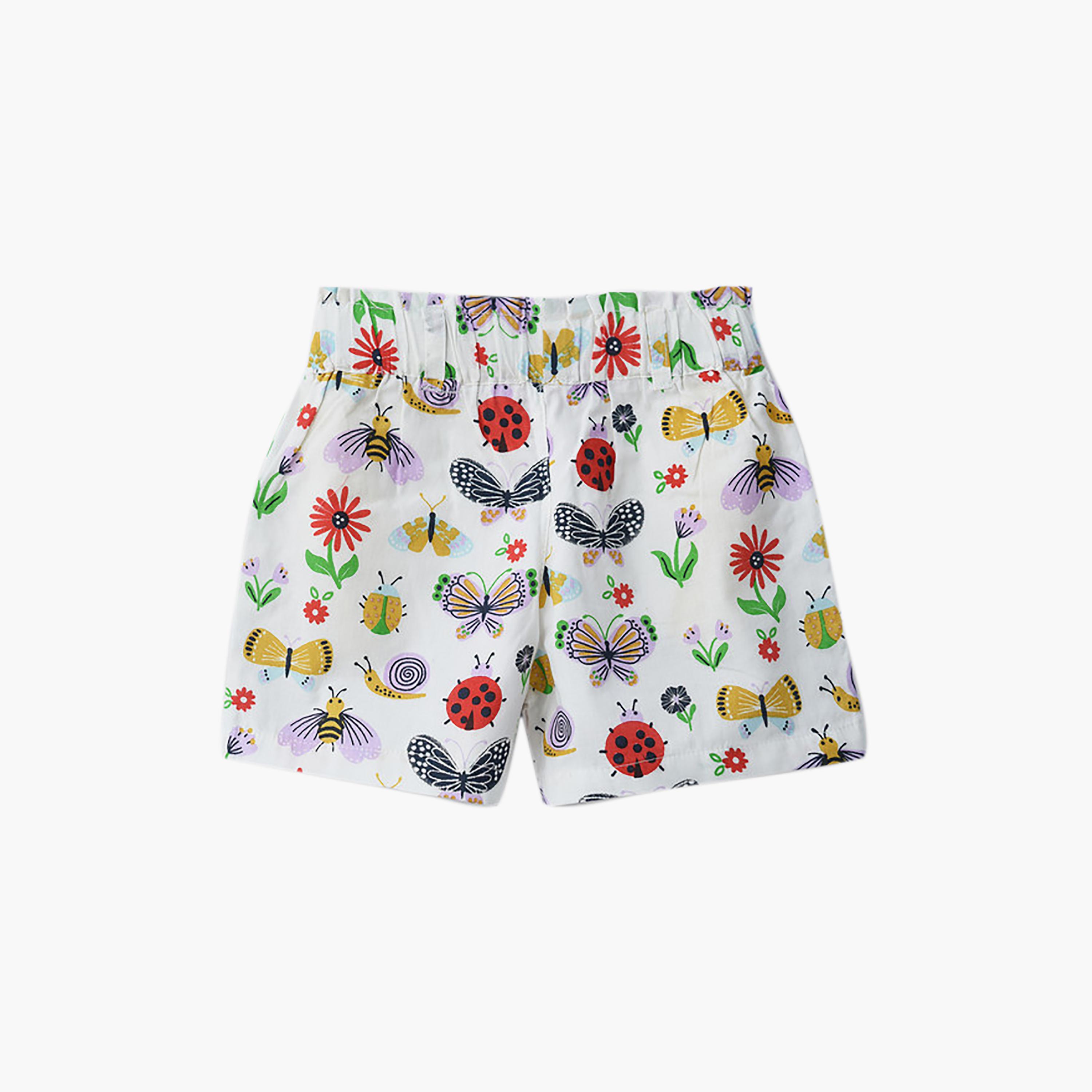UniqKidz Elasticated Floral Shorts-girls-clothing-bottoms-shorts-image-2