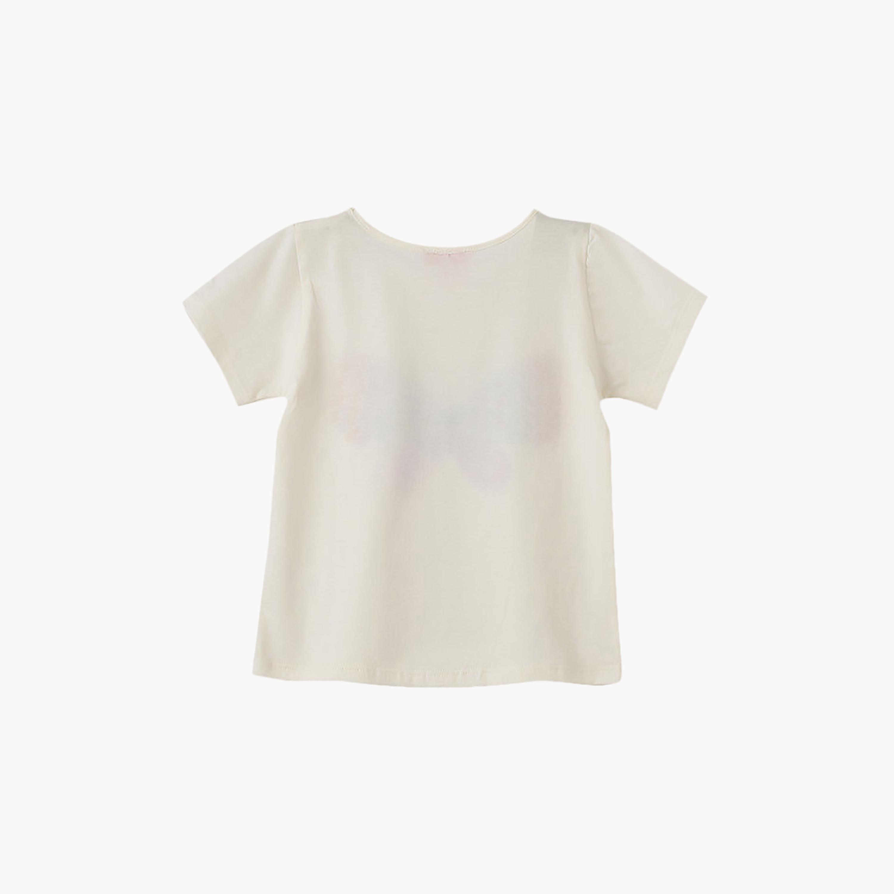 UniqKidz Cotton Short Sleeves Butterfly Embroidered T-Shirt-girls-clothing-tshirts-image-2