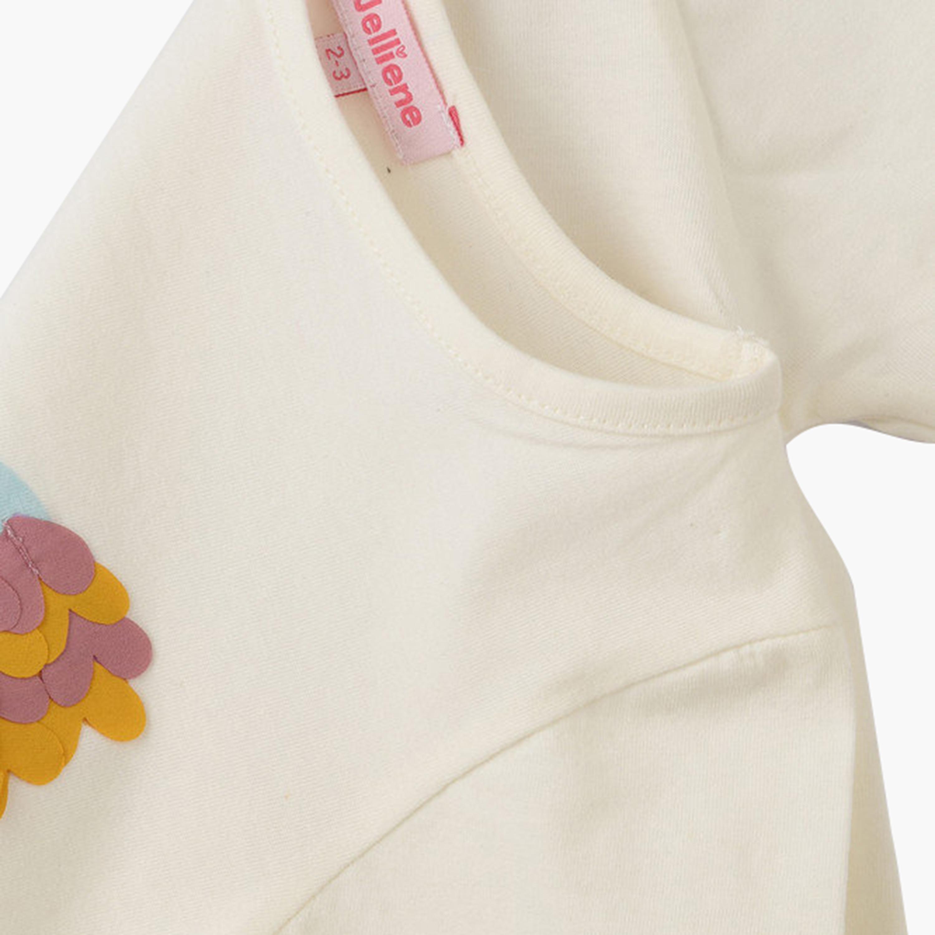 UniqKidz Cotton Short Sleeves Butterfly Embroidered T-Shirt-girls-clothing-tshirts-image-3