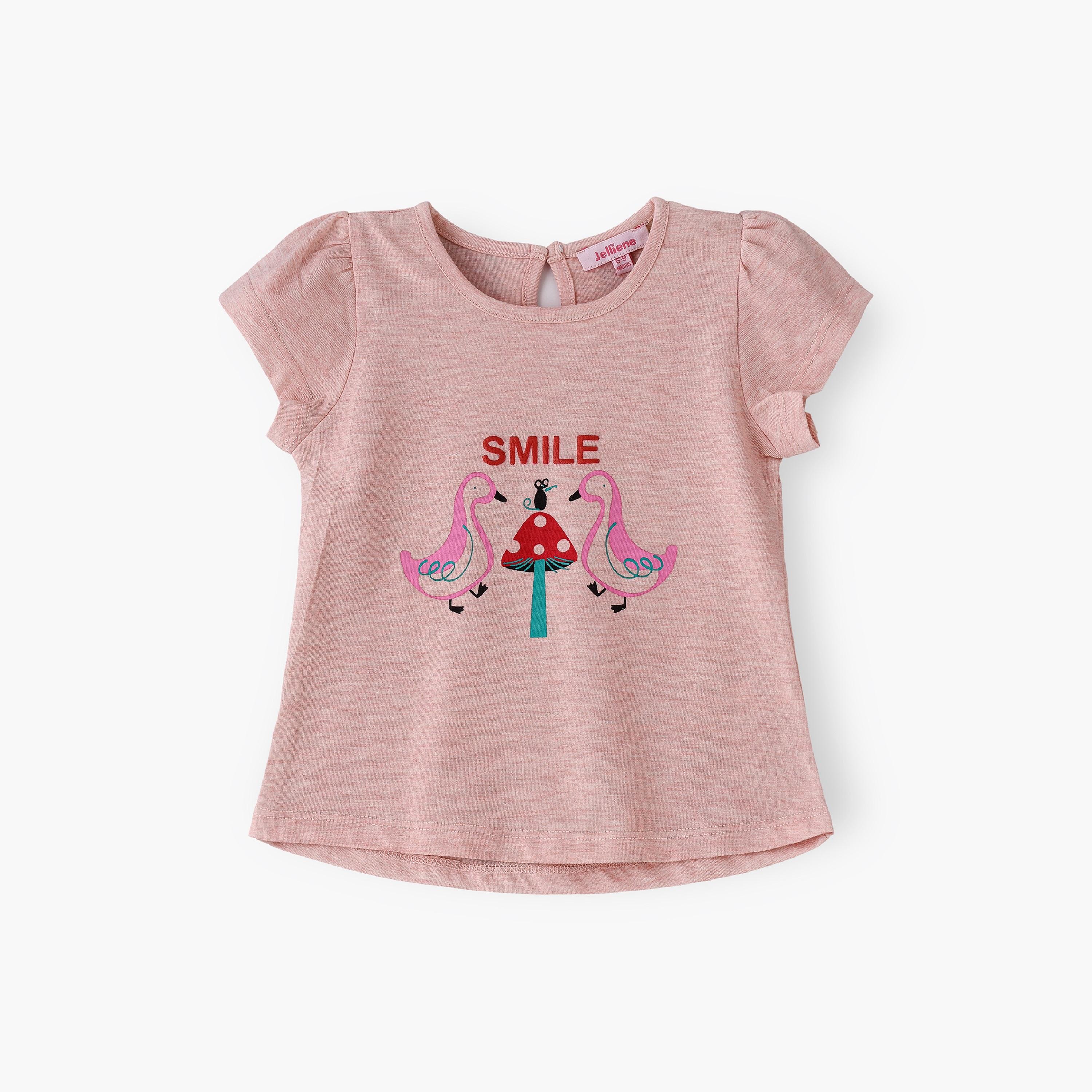 UniqKidz Printed Short Sleeves T-Shirt-baby-girls-clothing-tshirts-image-1