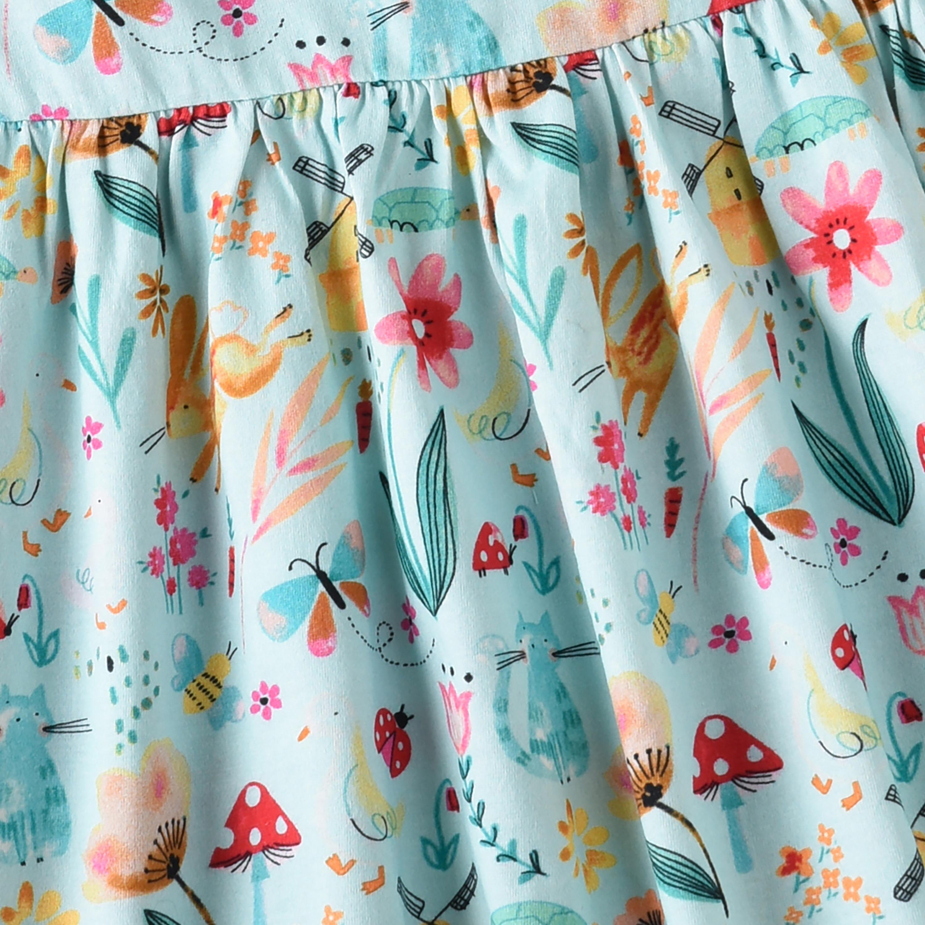 UniqKidz Floral Printed Short Sleeves Dress-baby-girls-clothing-dressesandjumpsuits-image-2
