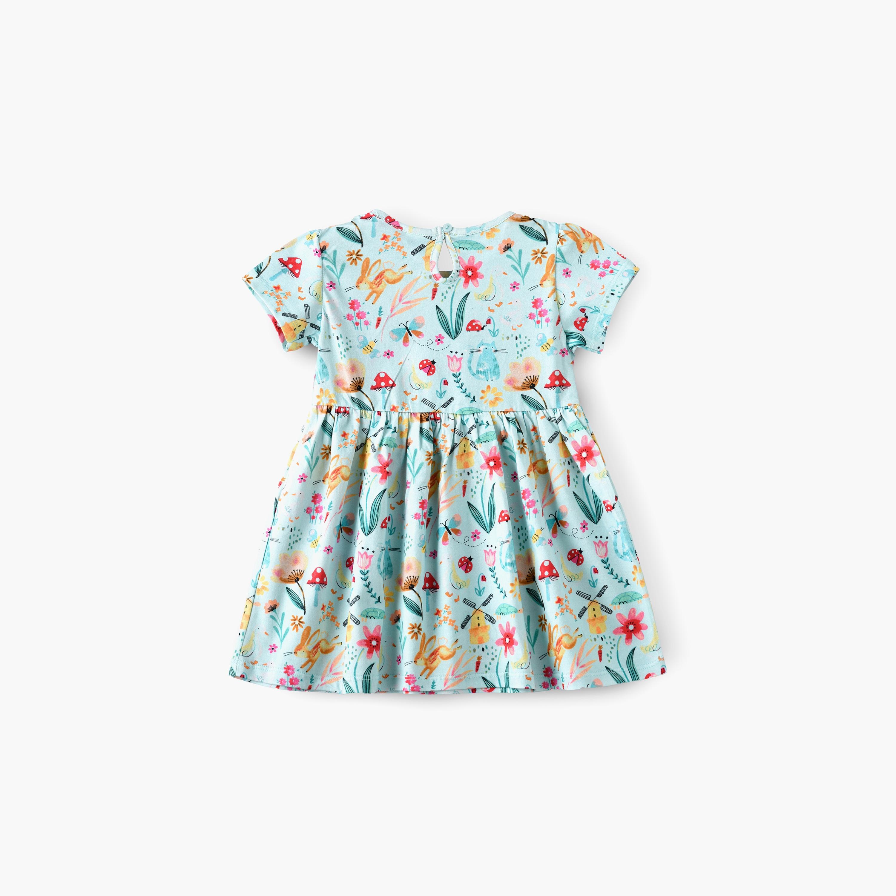 UniqKidz Floral Printed Short Sleeves Dress-baby-girls-clothing-dressesandjumpsuits-image-4