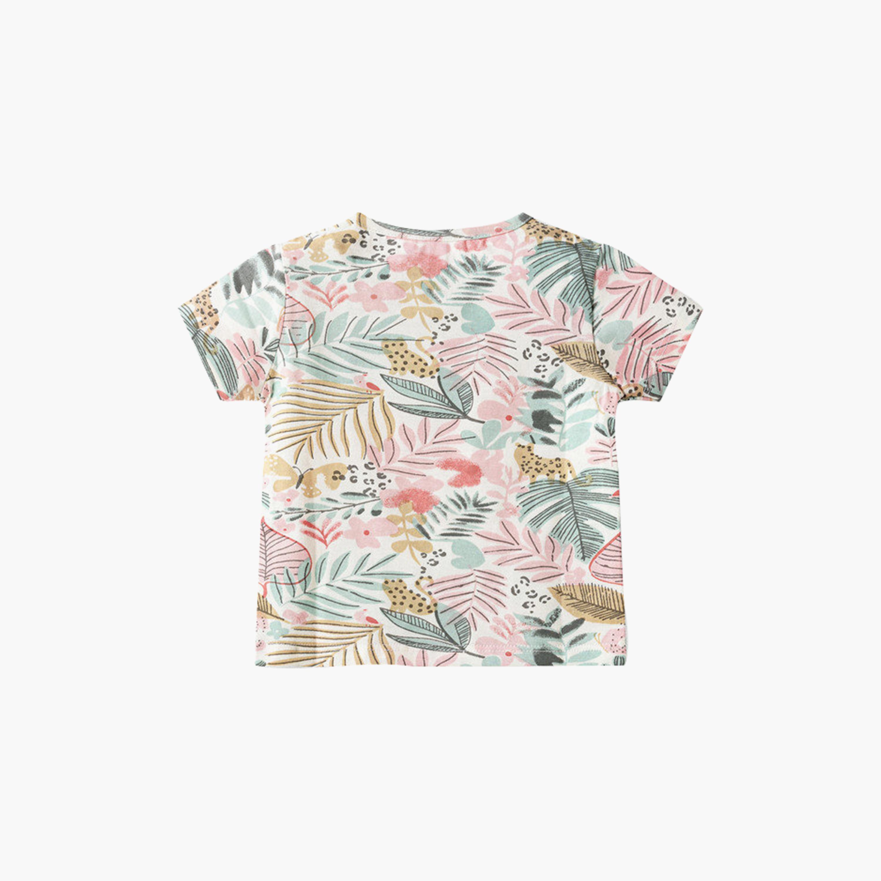 UniqKidz Cotton Short Sleeves Floral Print T-Shirt-baby-girls-clothing-tshirts-image-2
