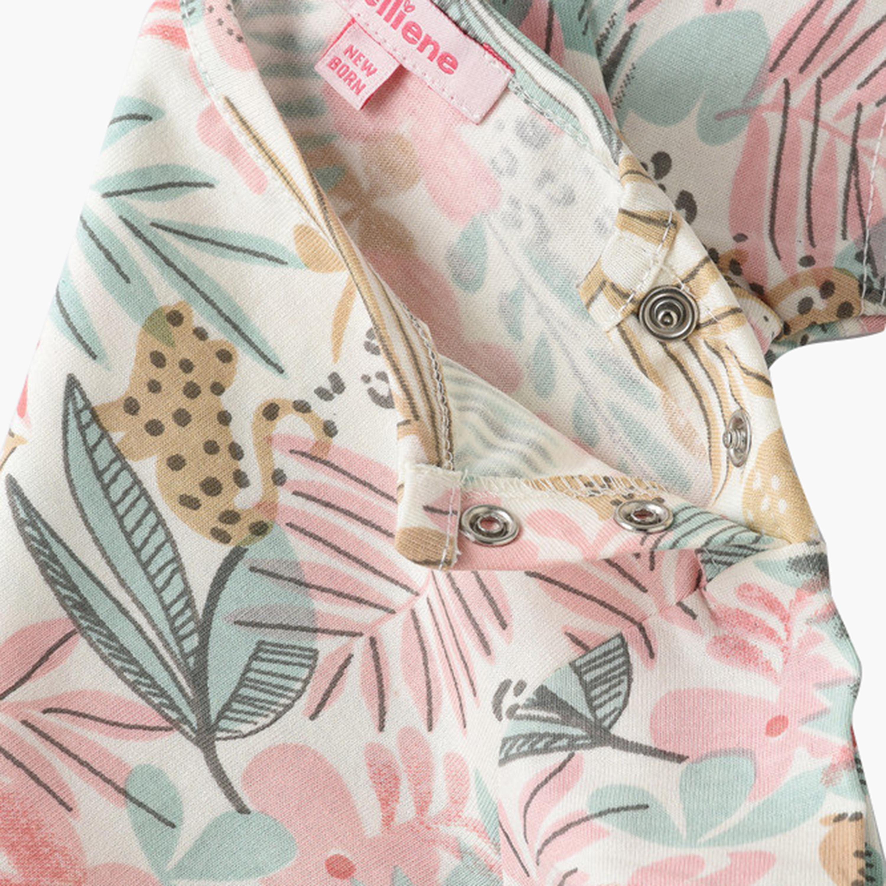 UniqKidz Cotton Short Sleeves Floral Print T-Shirt-baby-girls-clothing-tshirts-image-3
