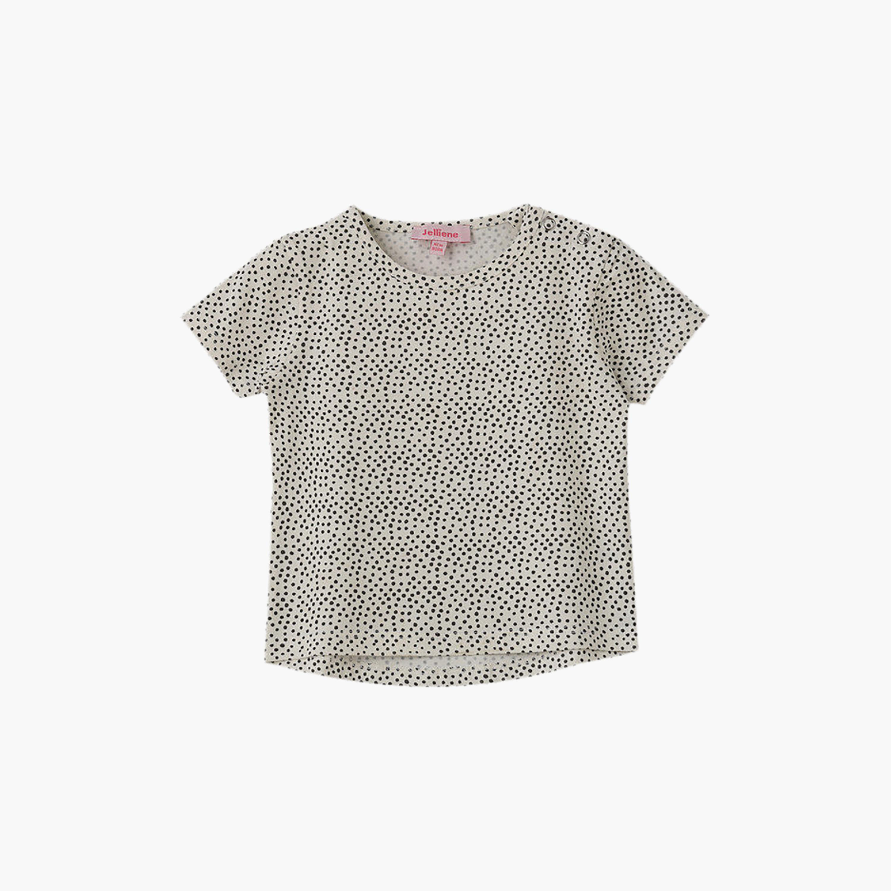 UniqKidz Cotton Short Sleeves Dots Printed T- Shirt-baby-girls-clothing-tshirts-image-1