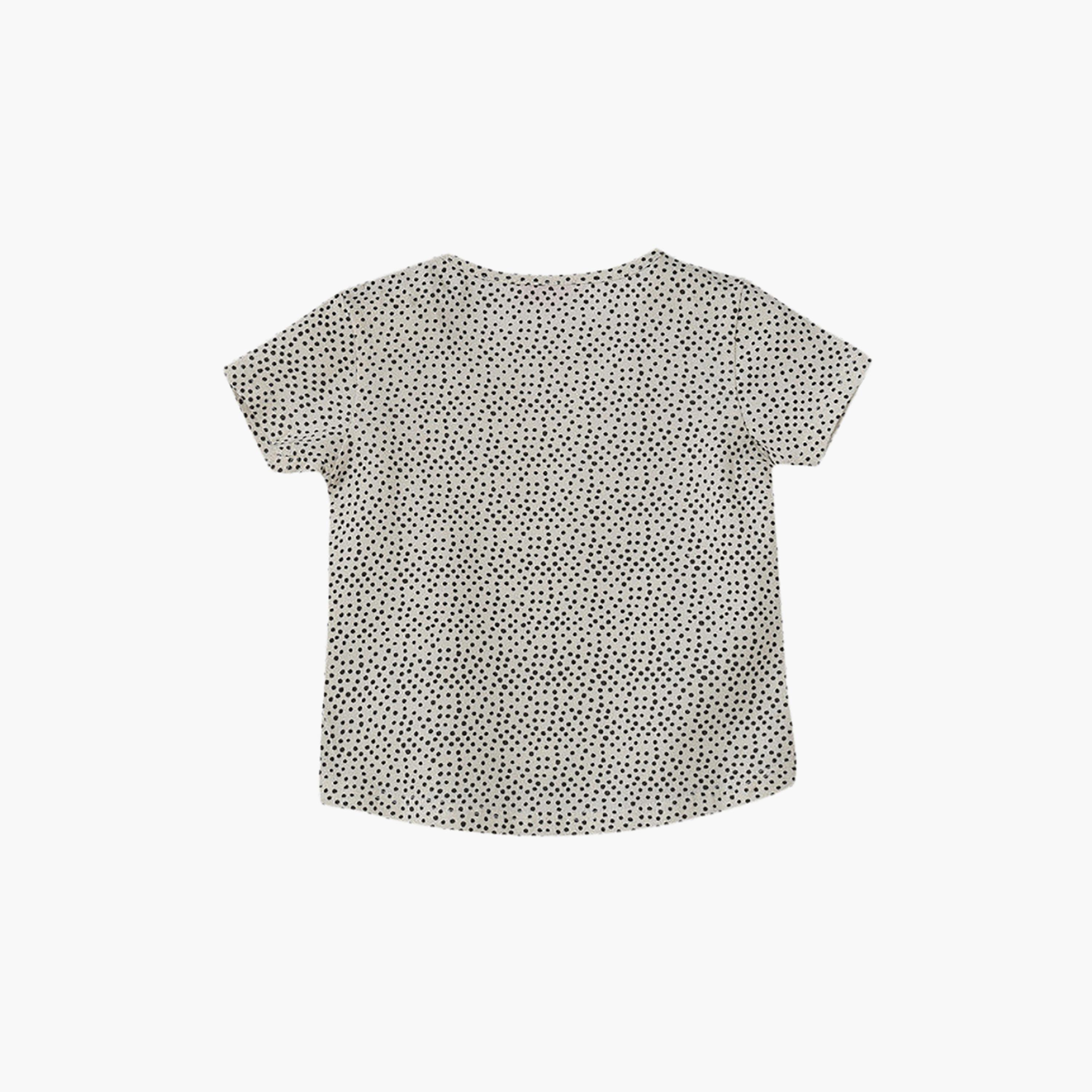 UniqKidz Cotton Short Sleeves Dots Printed T- Shirt-baby-girls-clothing-tshirts-image-2