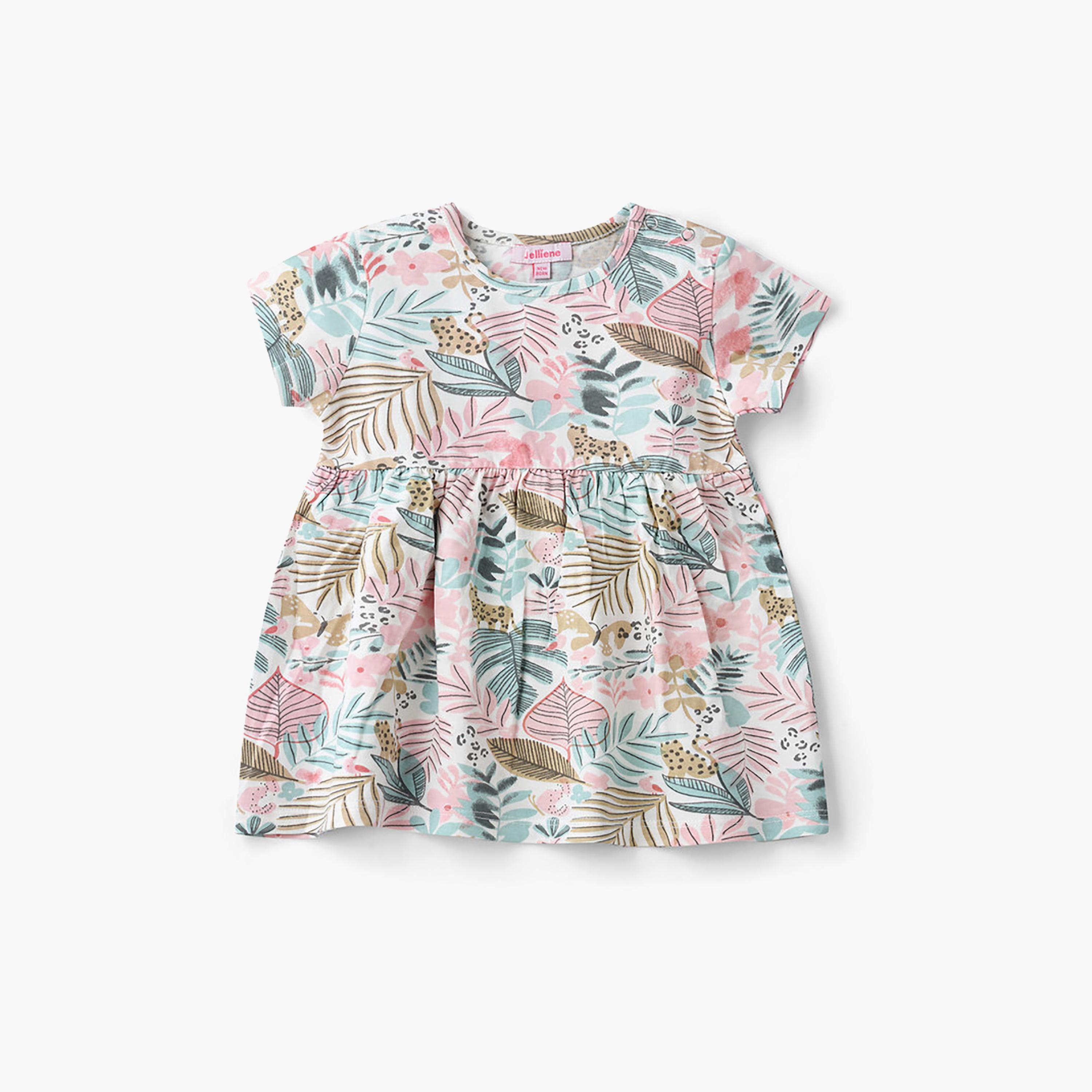 UniqKidz Short Sleeves Floral Cotton Dress-baby-girls-clothing-dressesandjumpsuits-image-1
