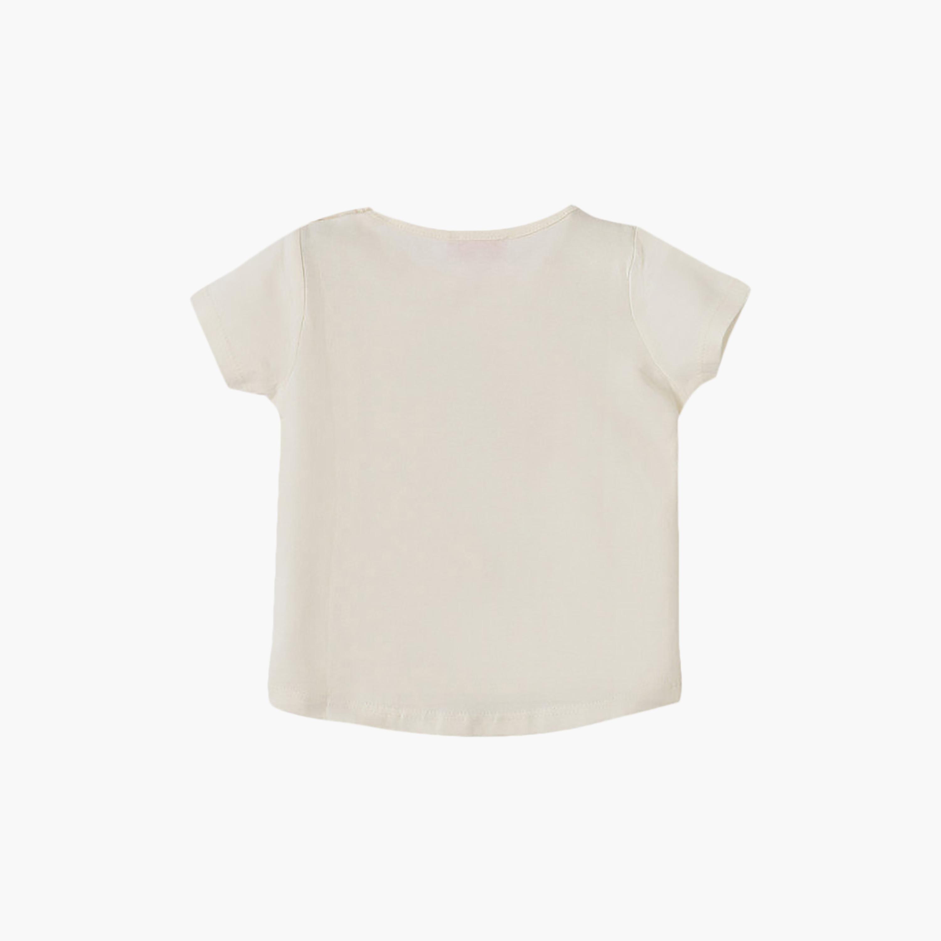 UniqKidz Cotton Short Sleeves Bird Embroidered T-Shirt-baby-girls-clothing-tshirts-image-2