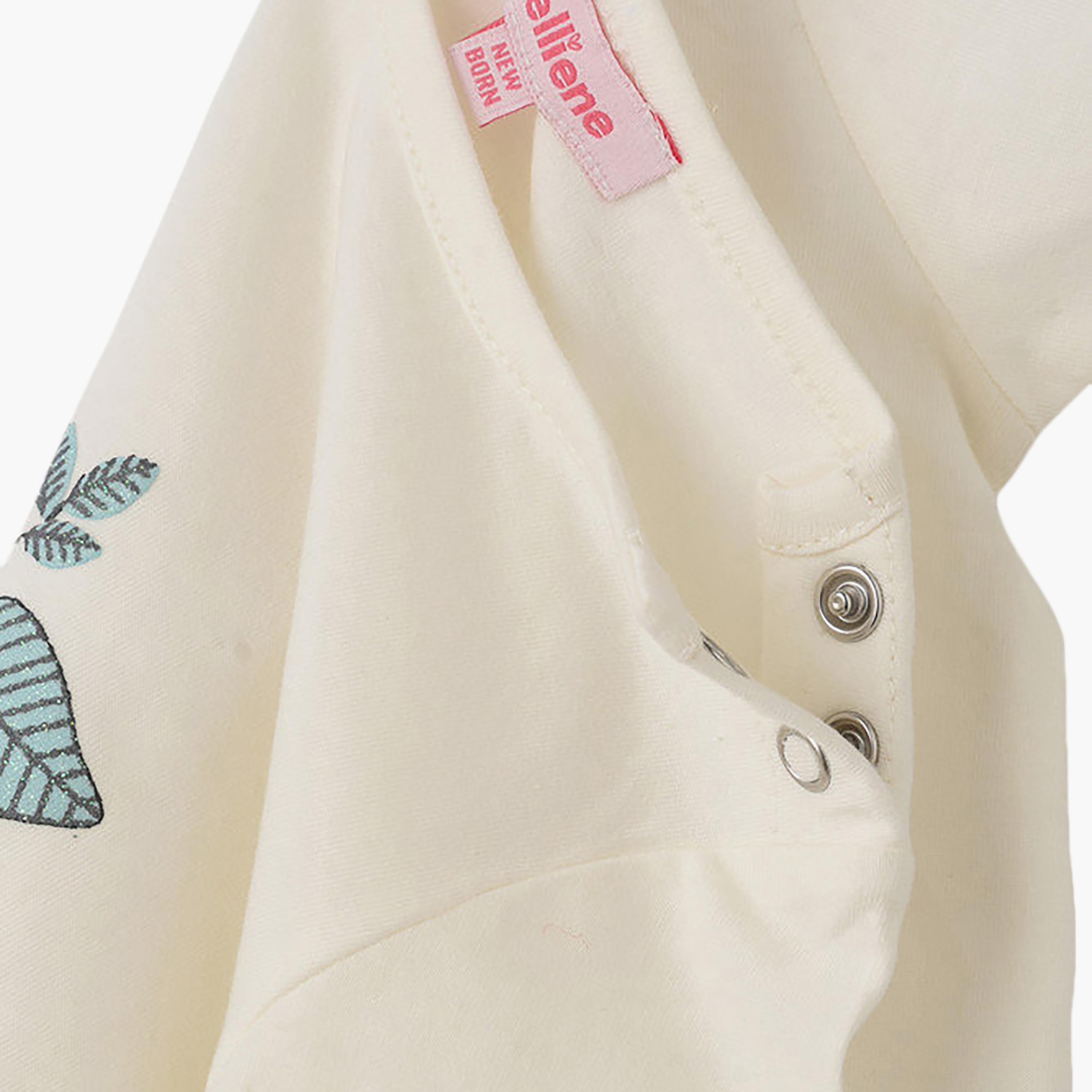 UniqKidz Cotton Short Sleeves Bird Embroidered T-Shirt-baby-girls-clothing-tshirts-image-3