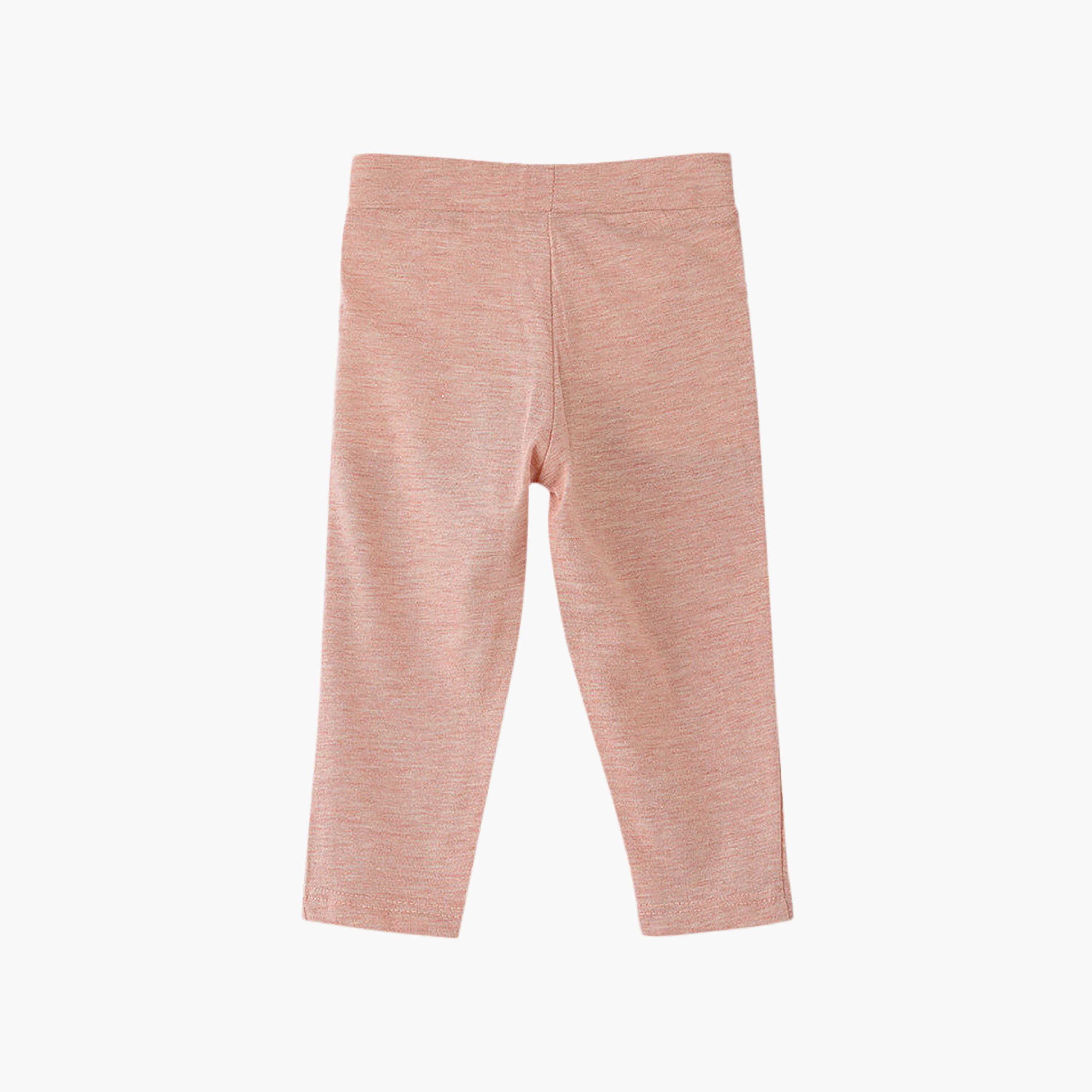 UniqKidz Cotton Leaf Embroidered Elasticated Leggings-baby-girls-clothing-bottoms-leggings-image-2
