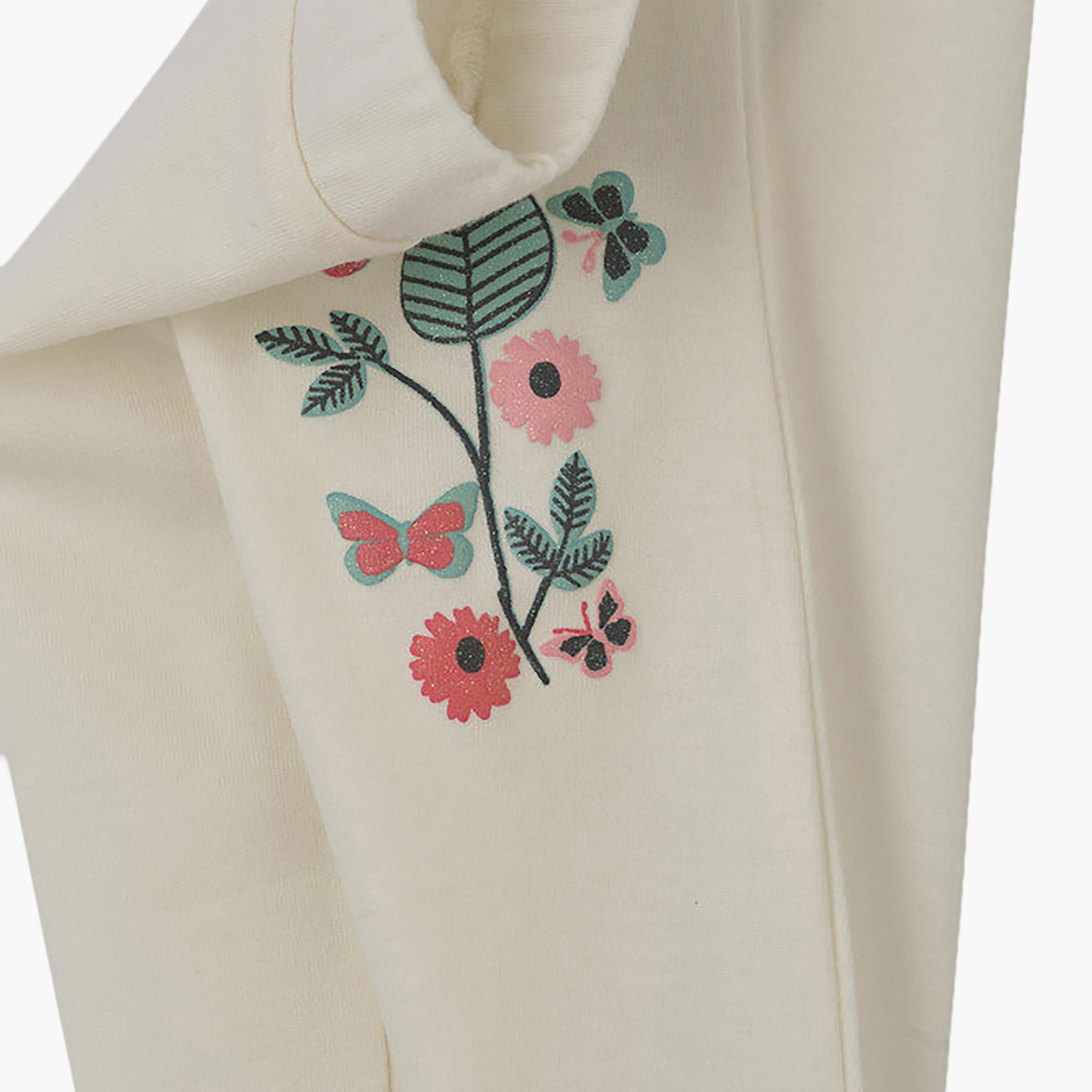 UniqKidz Cotton Flower Embroidered Elasticated Leggings-baby-girls-clothing-bottoms-leggings-image-3