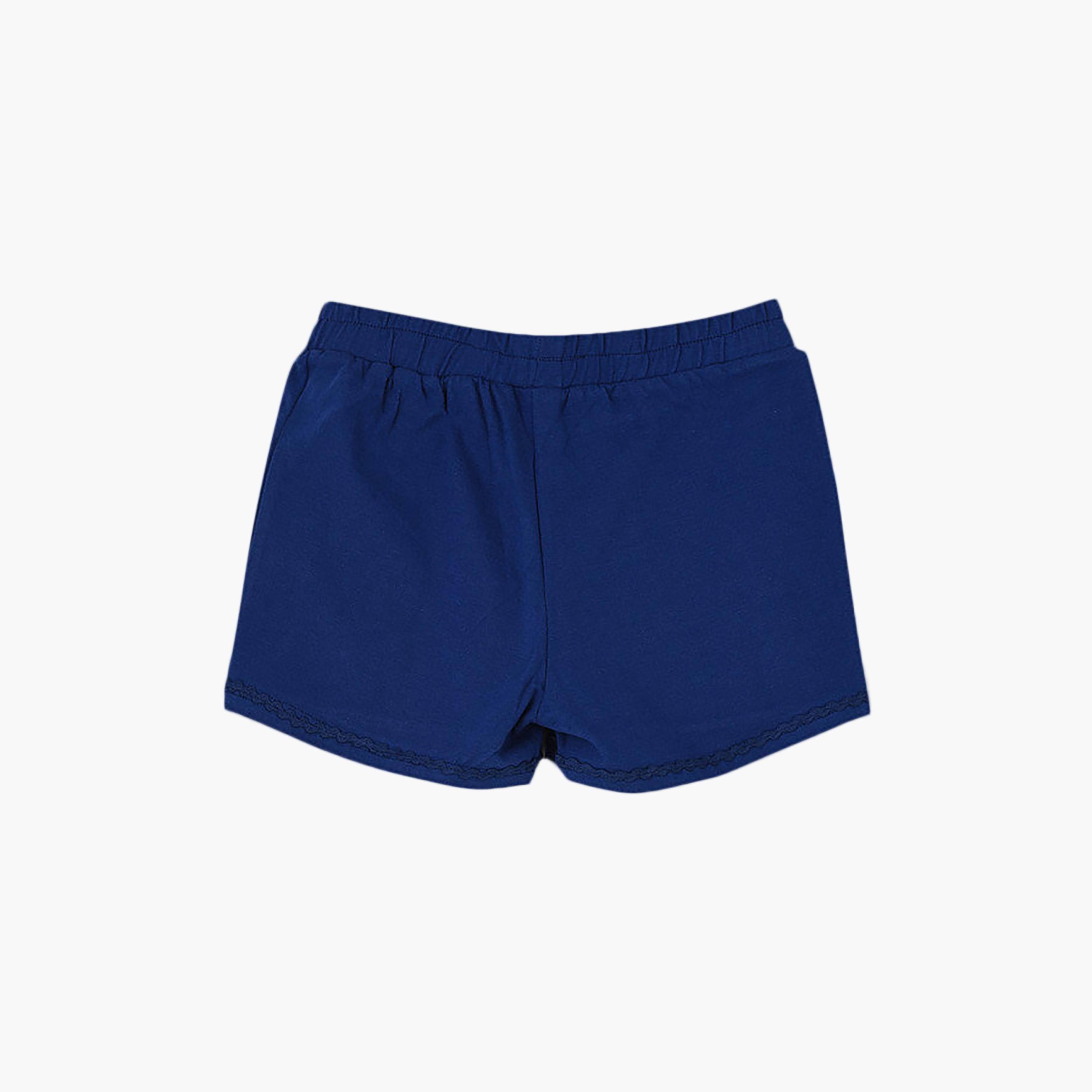 UniqKidz Cotton Solid Elasticated Knit Shorts-girls-clothing-bottoms-shorts-image-2