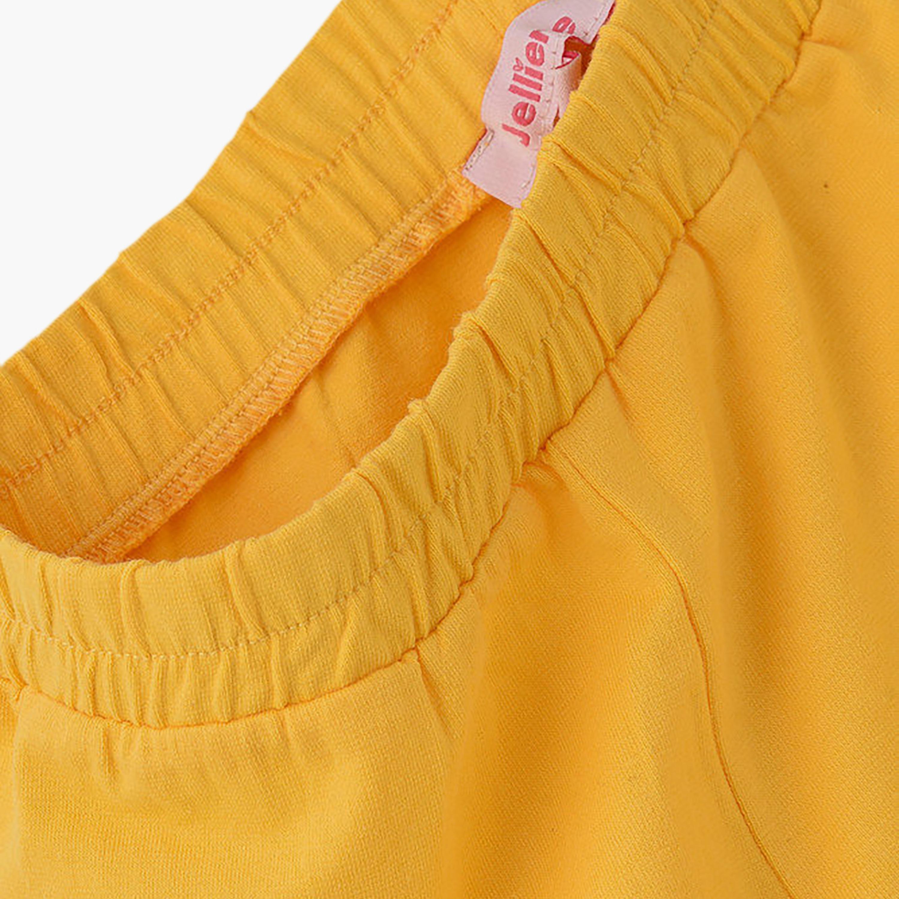UniqKidz Cotton Solid Elasticated Woven Shorts-girls-clothing-bottoms-shorts-image-3