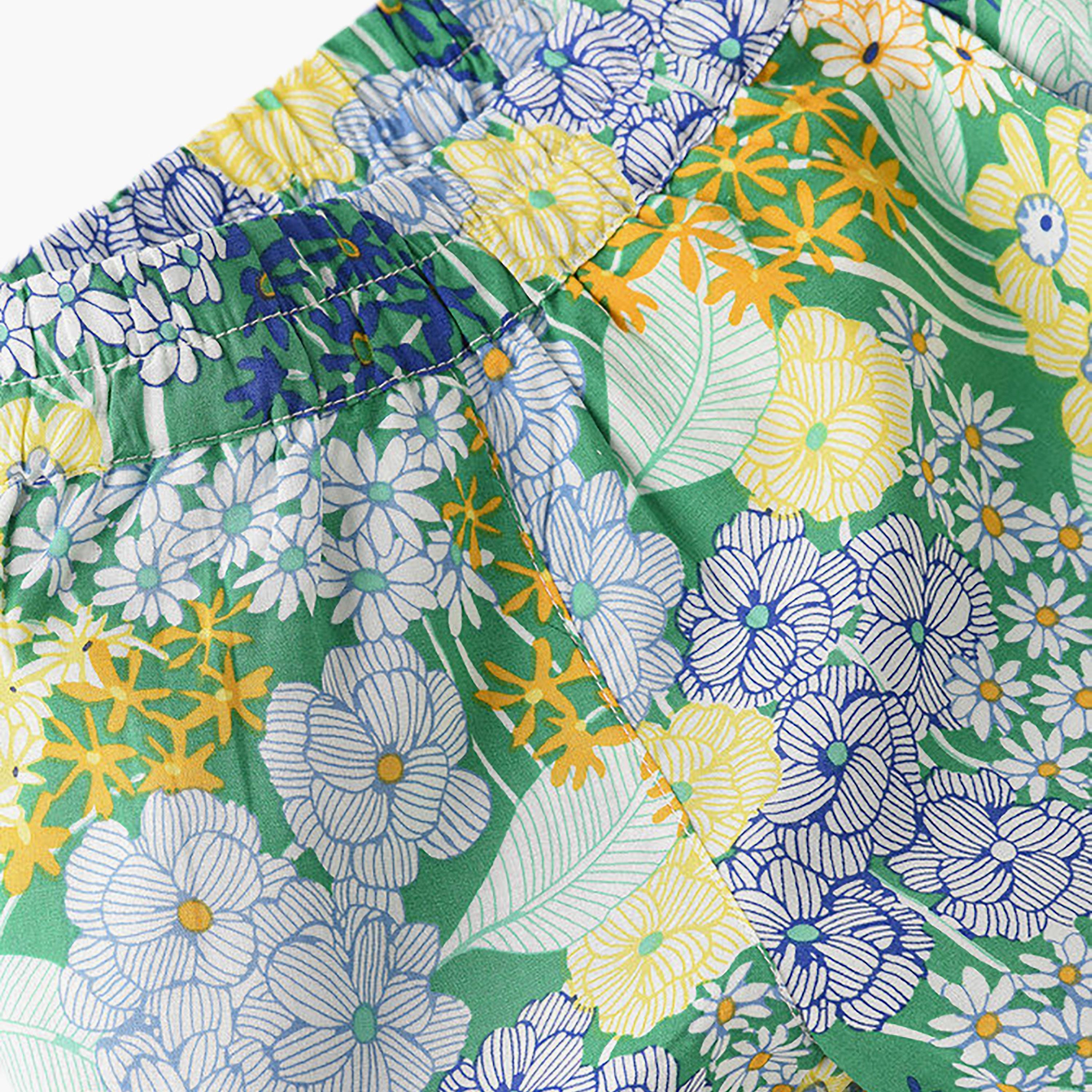 UniqKidz Cotton Floral Printed Elasticated Woven Shorts-girls-clothing-bottoms-shorts-image-3