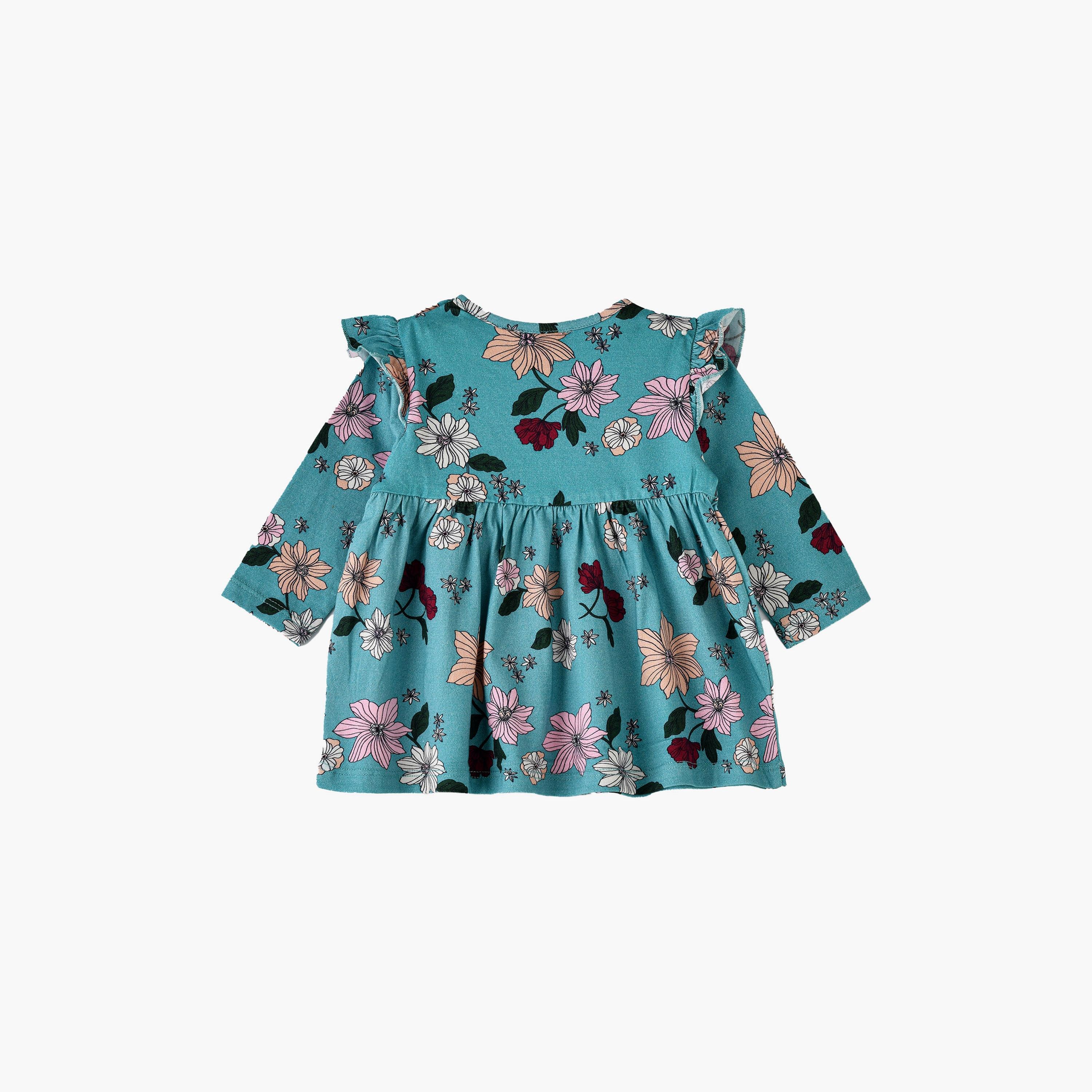 UniqKidz Floral Printed Long Sleeves Dress-baby-girls-clothing-dressesandjumpsuits-image-2