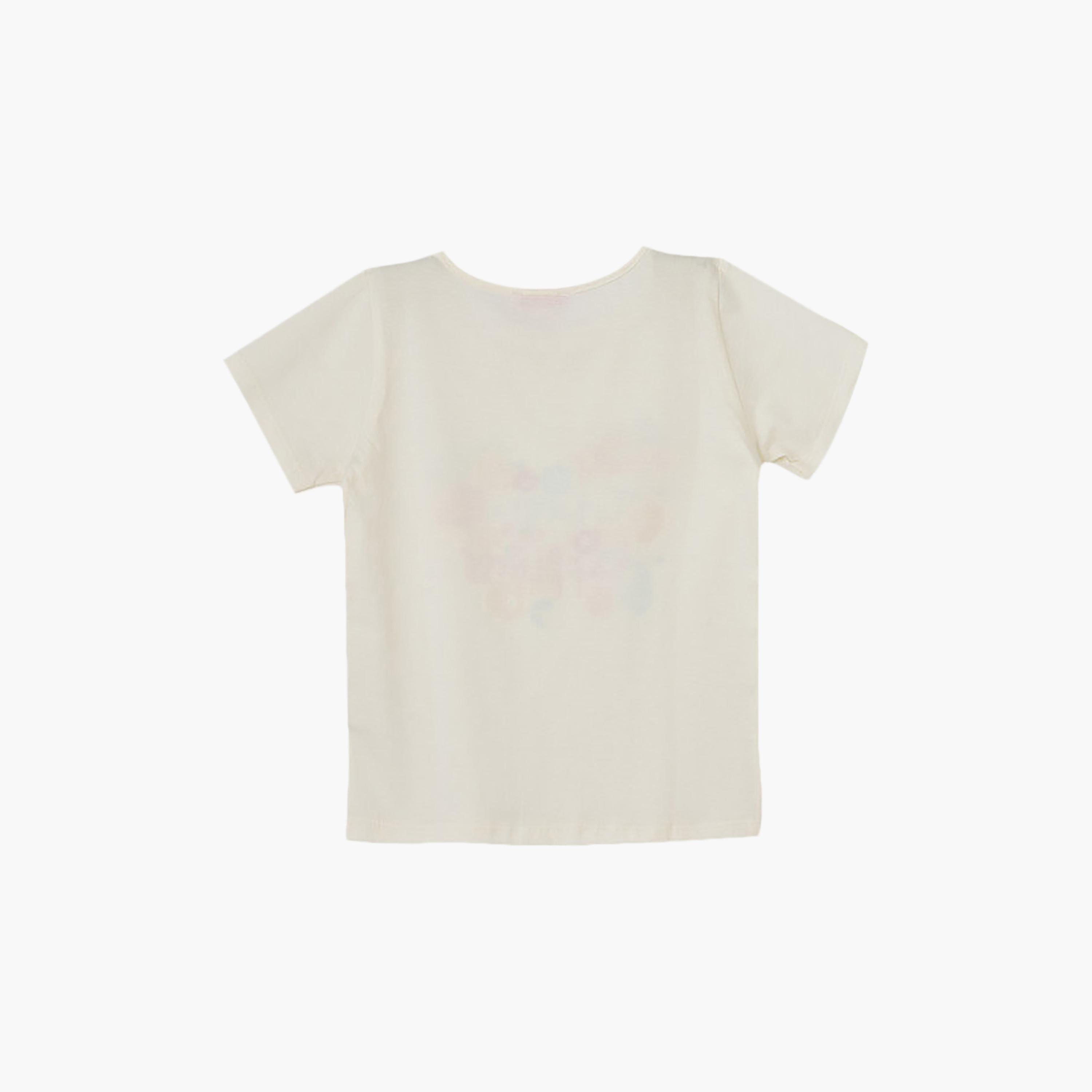 UniqKidz Cotton Short Sleeves Choose Happiness Embroidered T-Shirt-girls-clothing-tshirts-image-2
