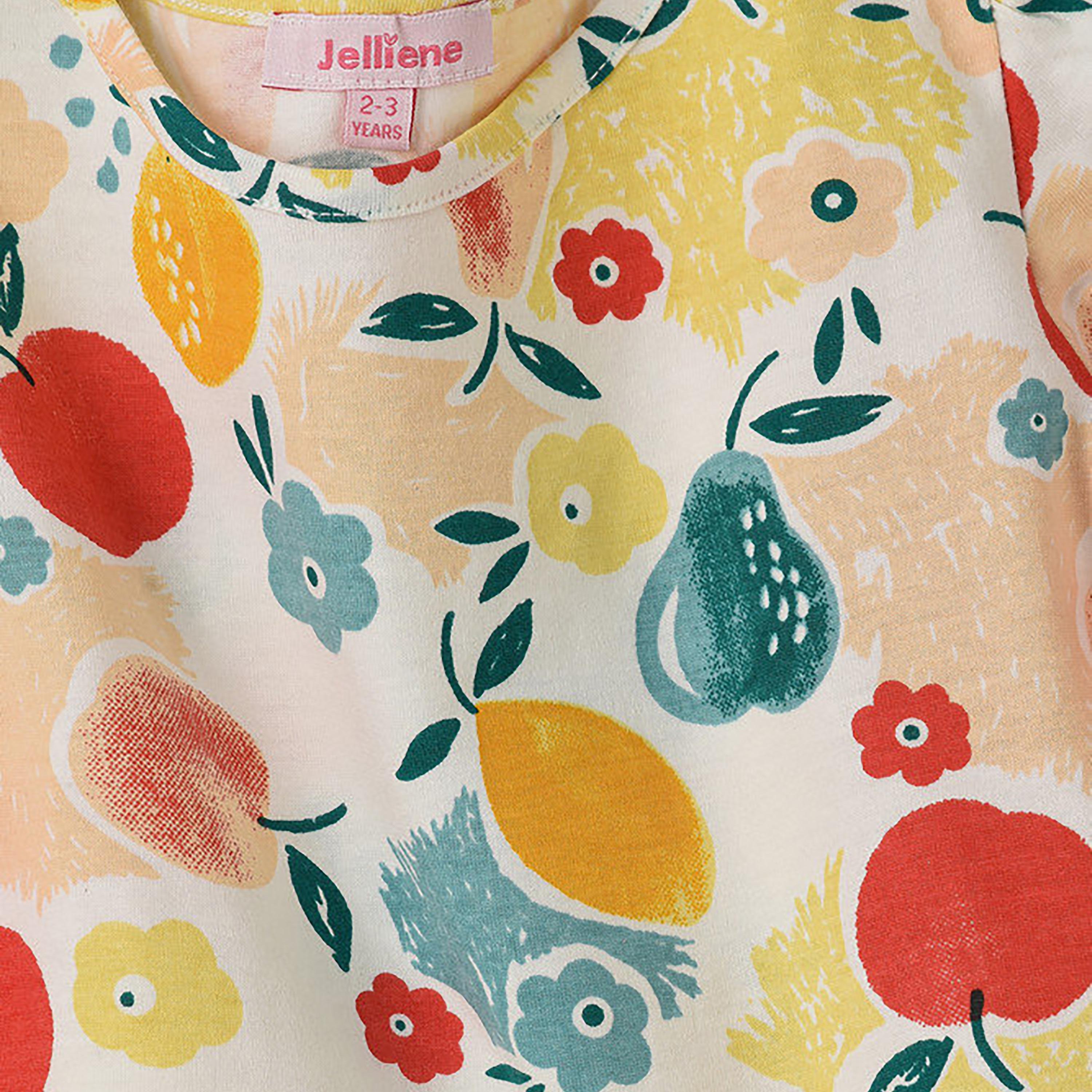 UniqKidz Cotton Short Sleeves Flower Printed T- Shirt-girls-clothing-tshirts-image-4