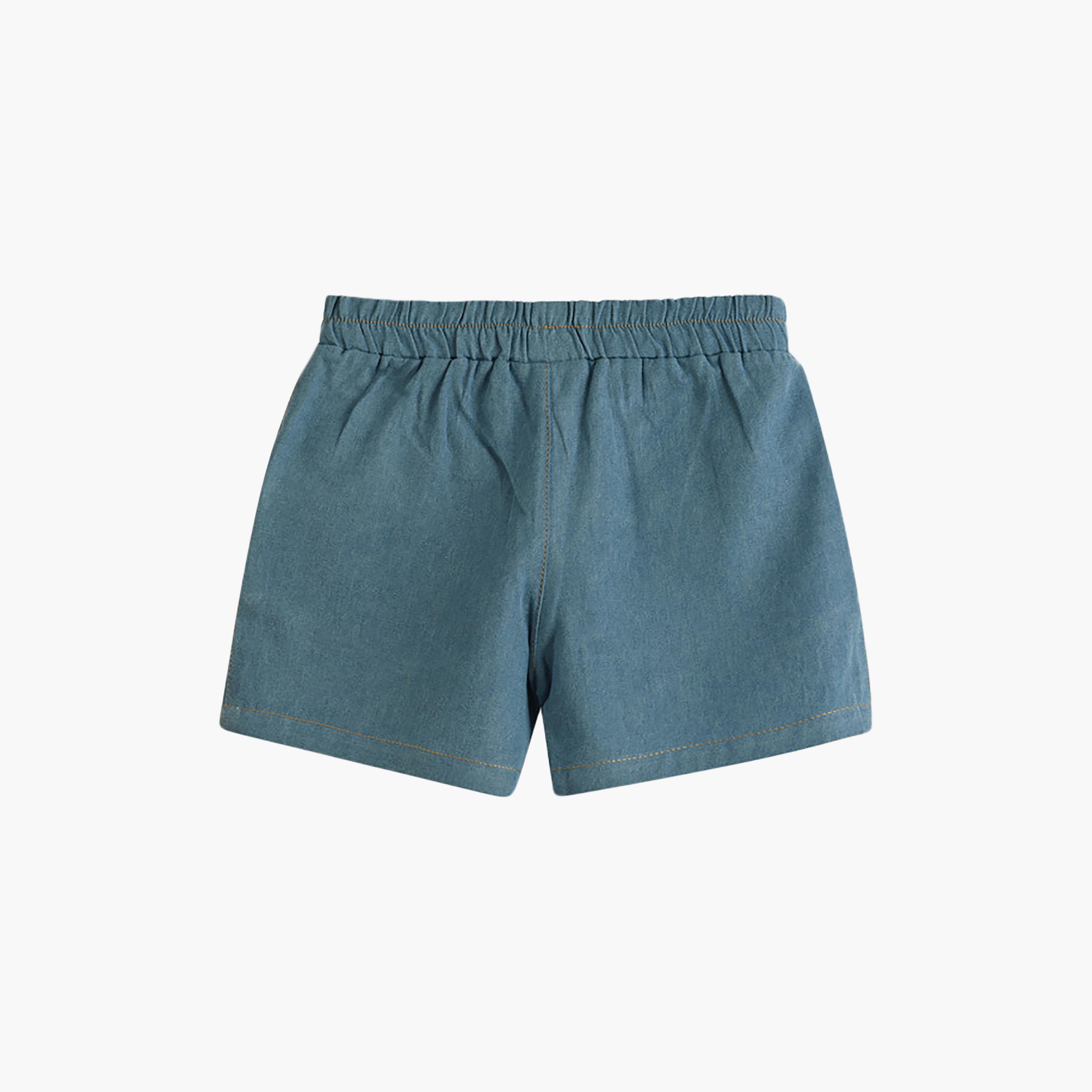 شورت فيسكوز بخصر مرن من يونيكيدز-girls-clothing-bottoms-shorts-image-2