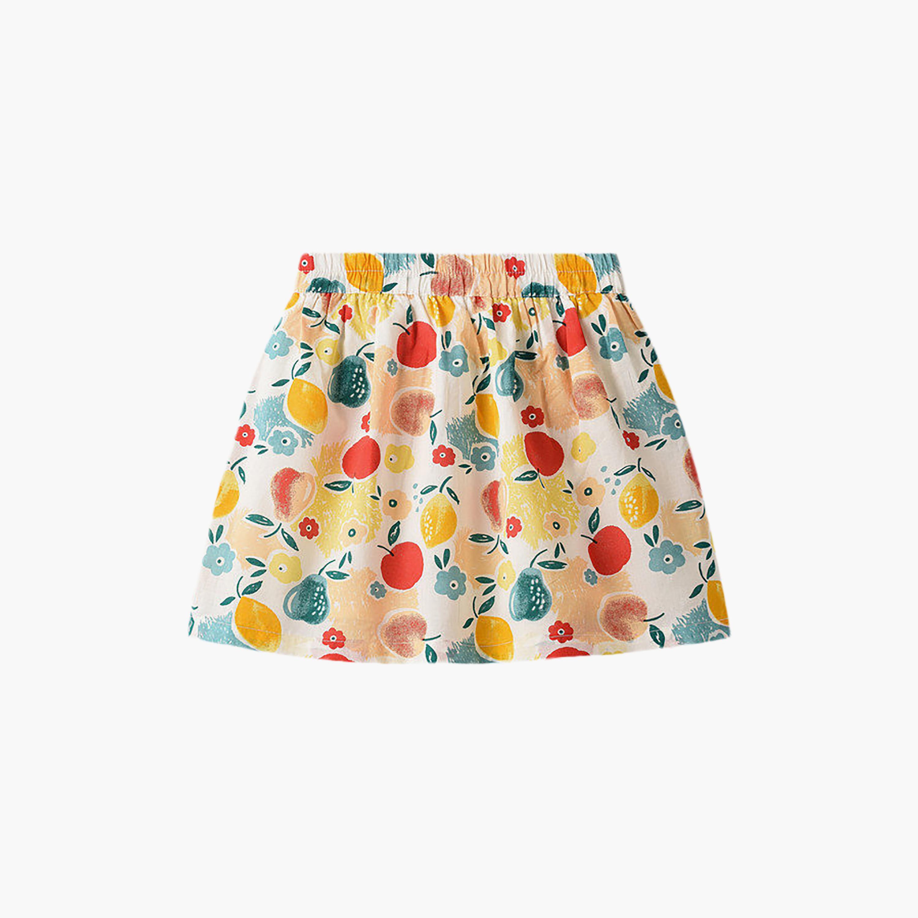 UniqKidz Cotton Printed Elasticated Skirt-girls-clothing-bottoms-skirts-image-1