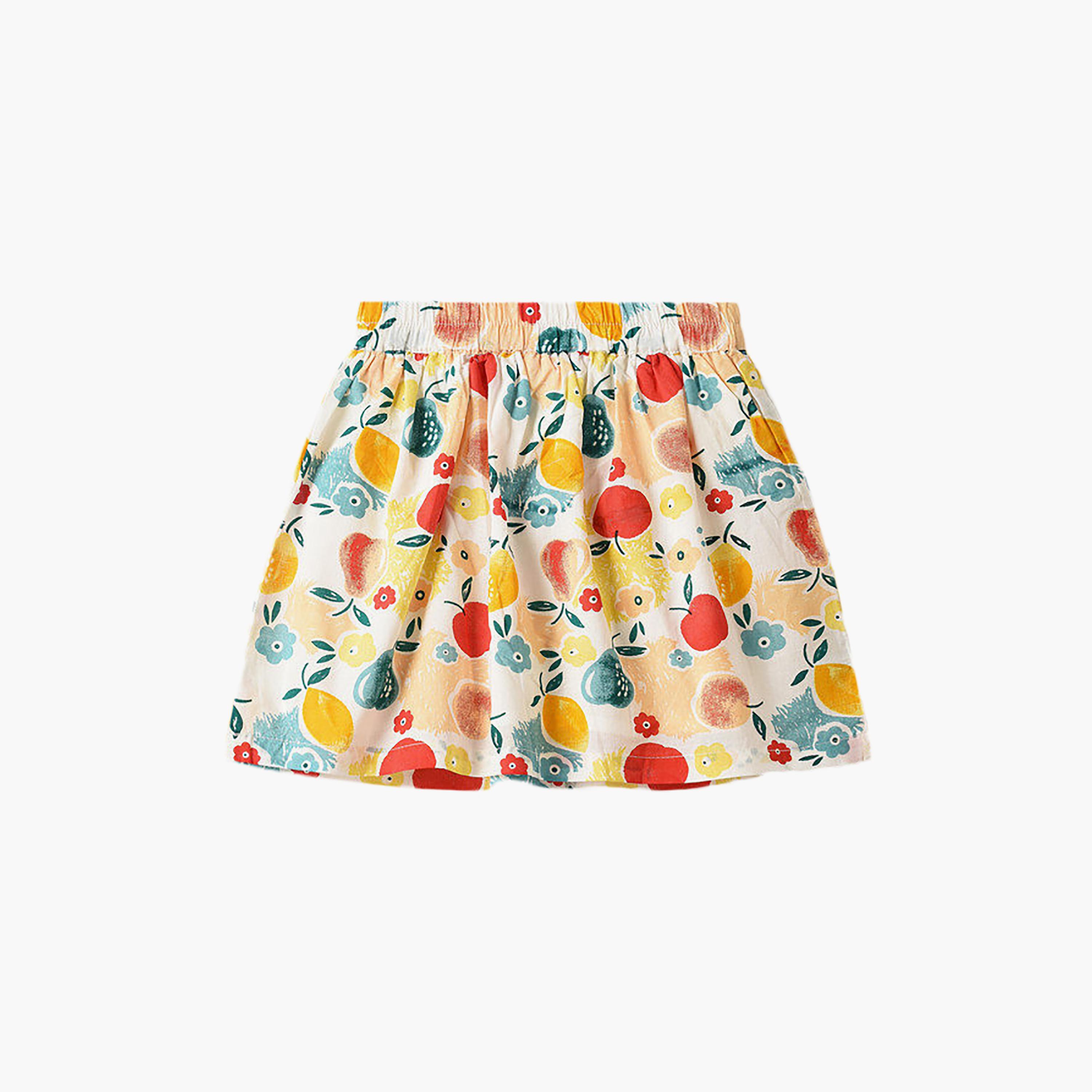 UniqKidz Cotton Printed Elasticated Skirt-girls-clothing-bottoms-skirts-image-2