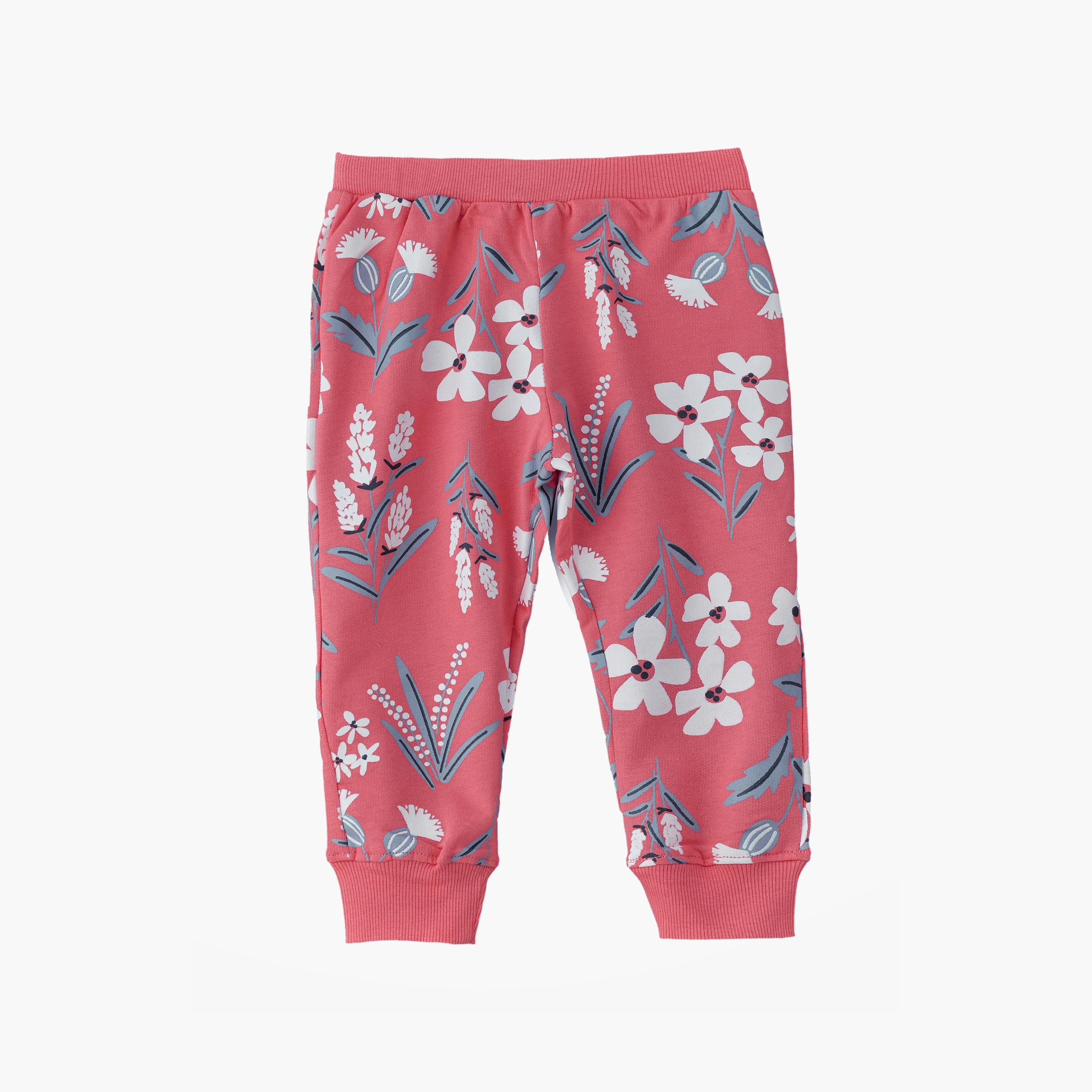 UniqKidz Floral Printed Elasticated Leggings-baby-girls-clothing-bottoms-leggings-image-1