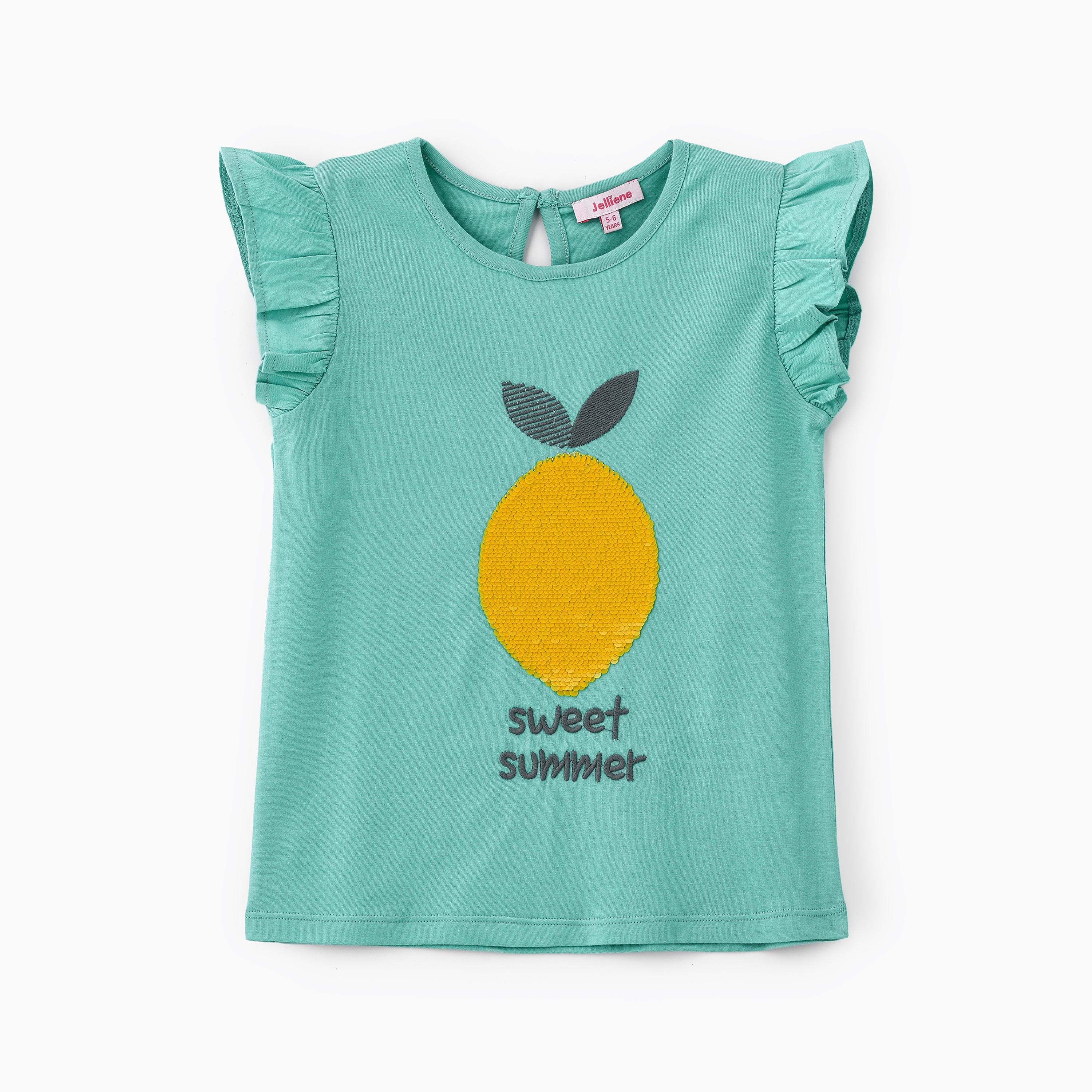 UniqKidz Pineapple Embellished Sleeveless T-Shirt-girls-clothing-tshirts-image-1