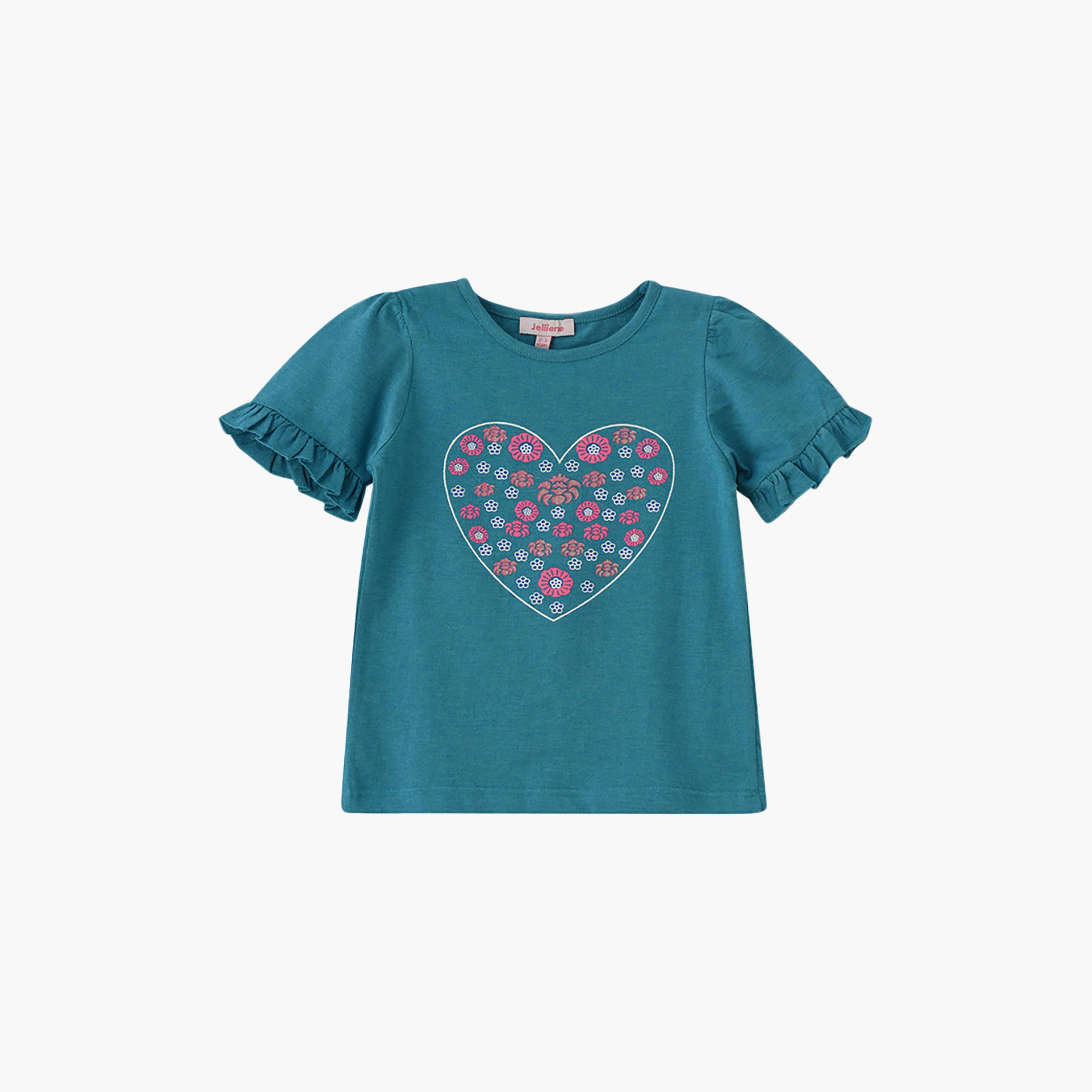 تيشرت بأكمام قصيرة مطبوع من يونيكيدز-girls-clothing-tshirts-image-1