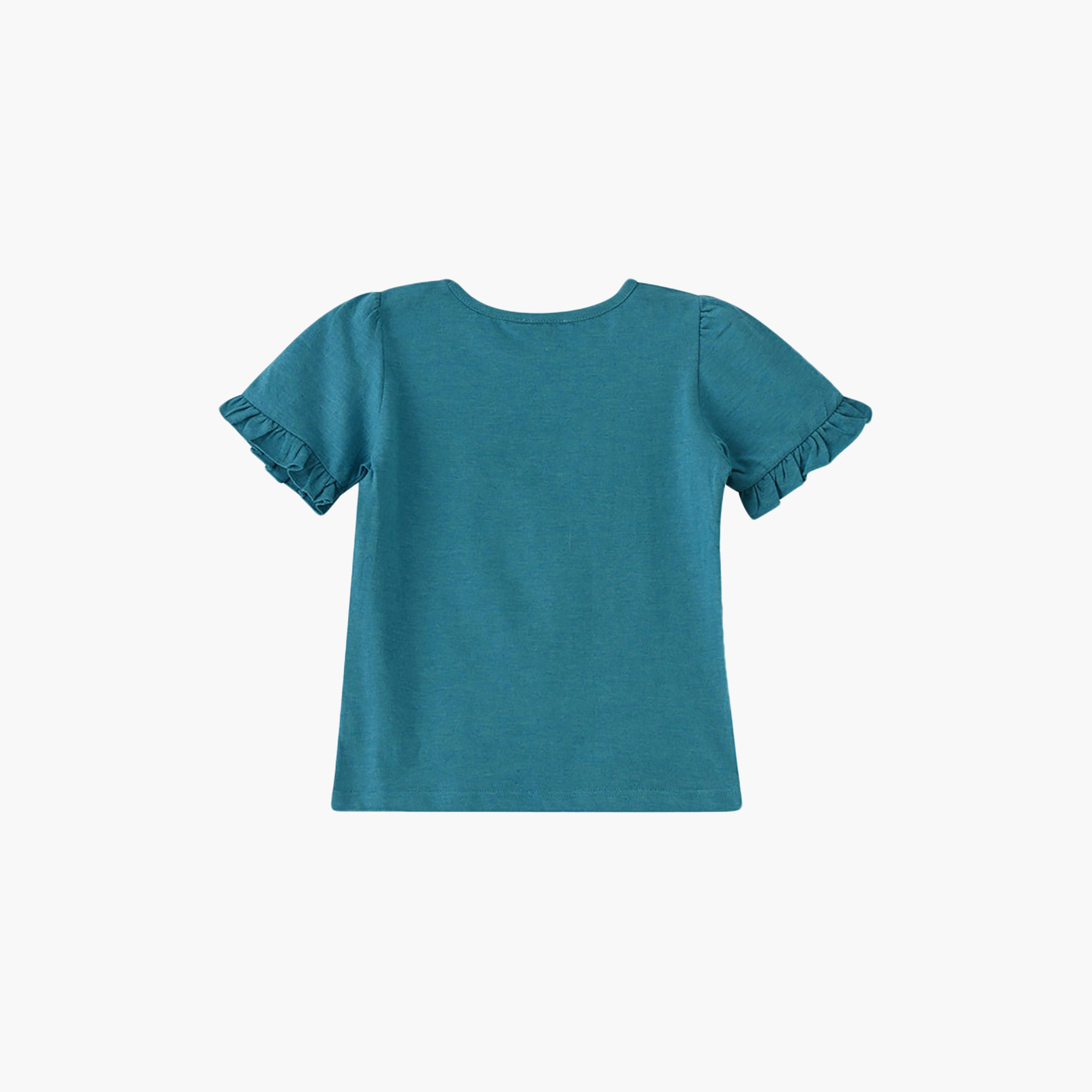 تيشرت بأكمام قصيرة مطبوع من يونيكيدز-girls-clothing-tshirts-image-2