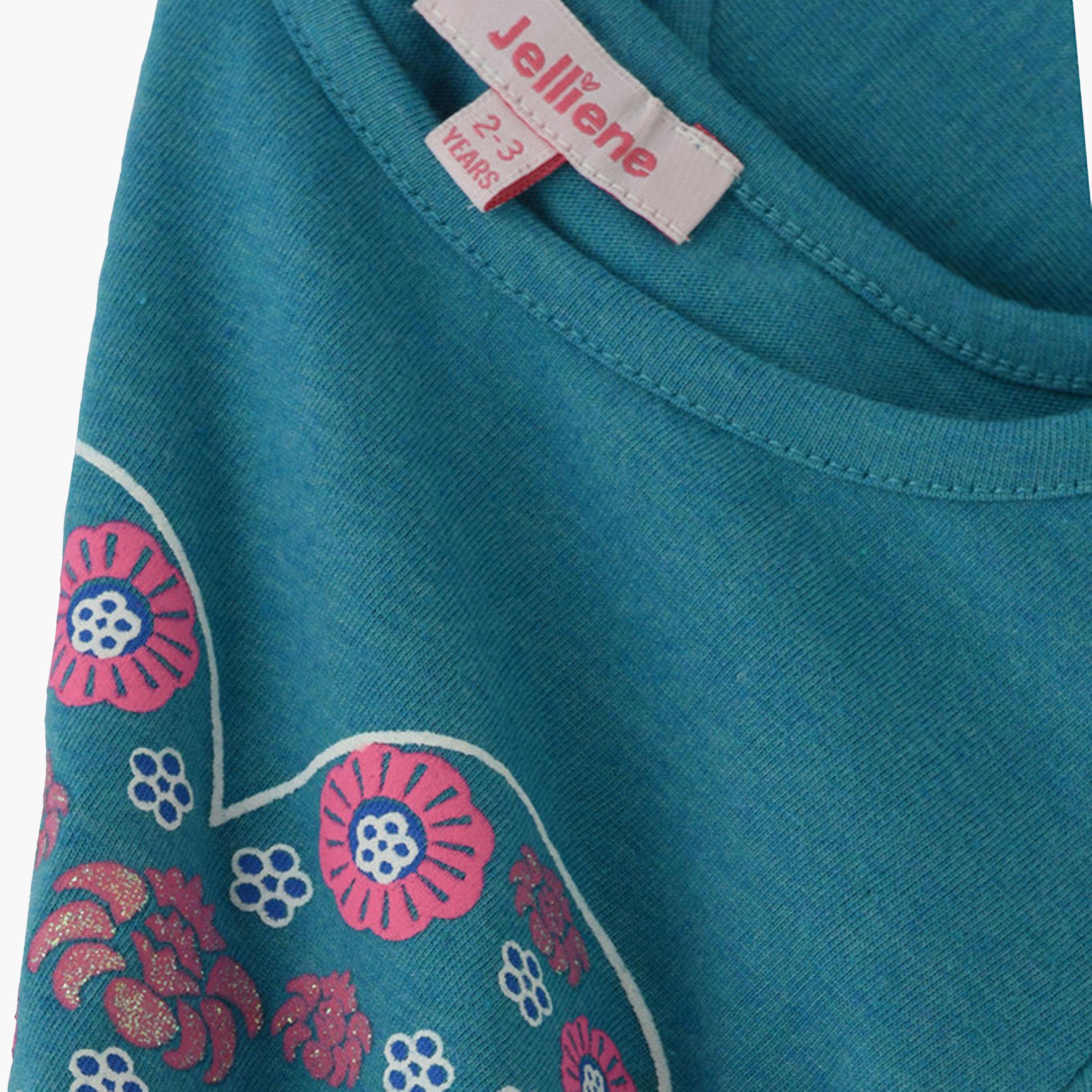 تيشرت بأكمام قصيرة مطبوع من يونيكيدز-girls-clothing-tshirts-image-4