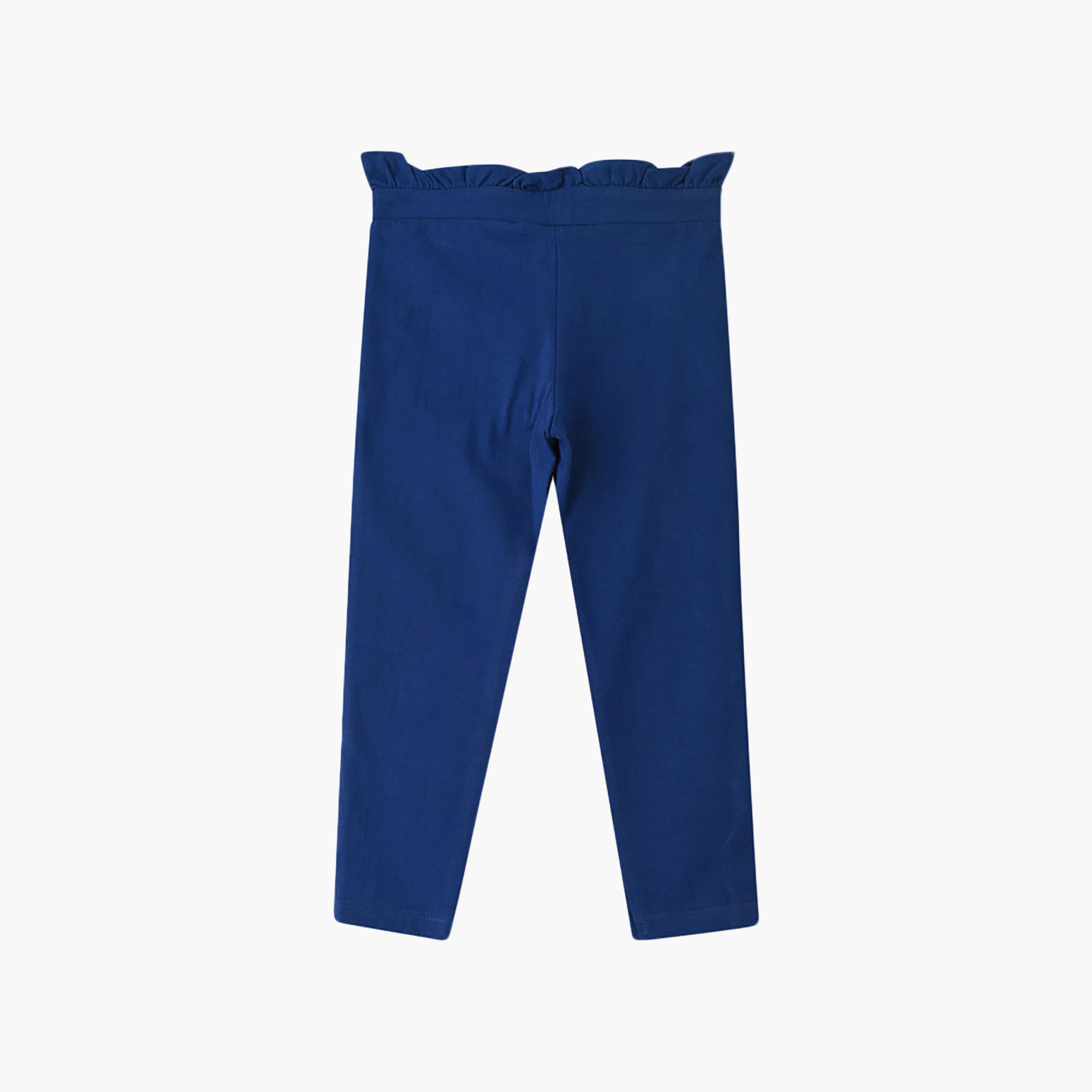 Uniqkidz Cotton Solid Elasticated Drawstring Leggings-girls-clothing-bottoms-leggings-image-2