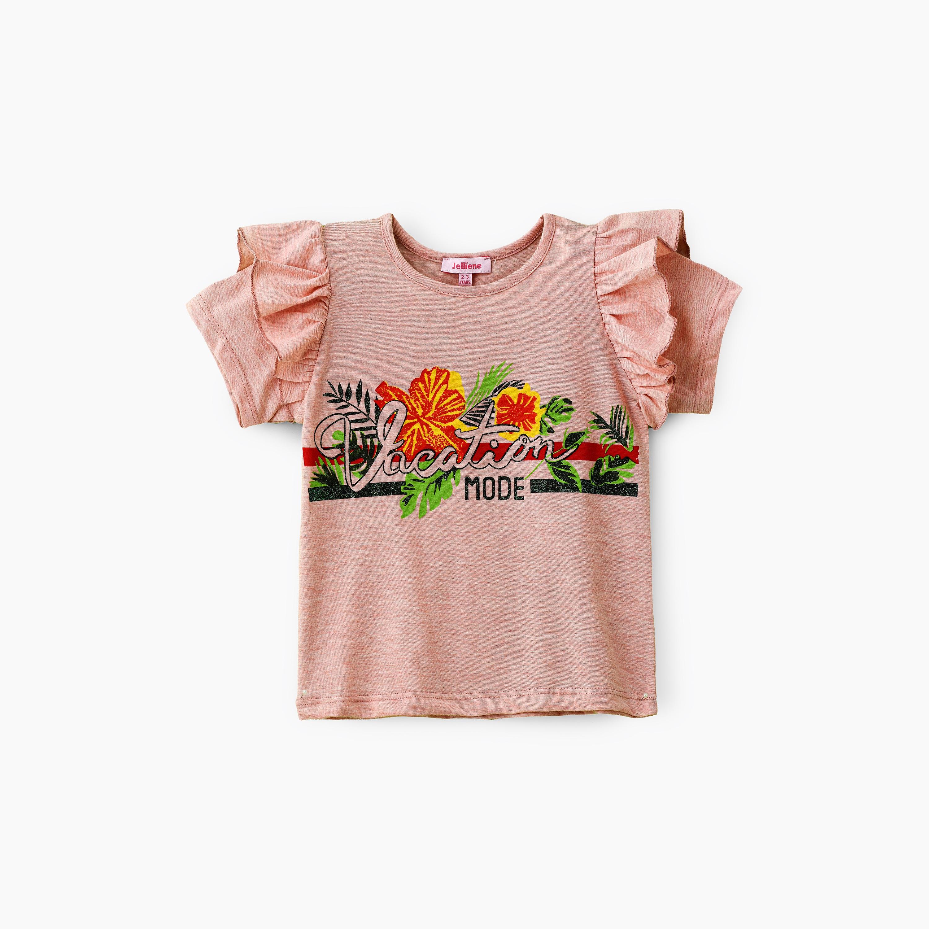 UniqKidz Floral Printed Short Sleeves T-Shirt-girls-clothing-tshirts-image-1