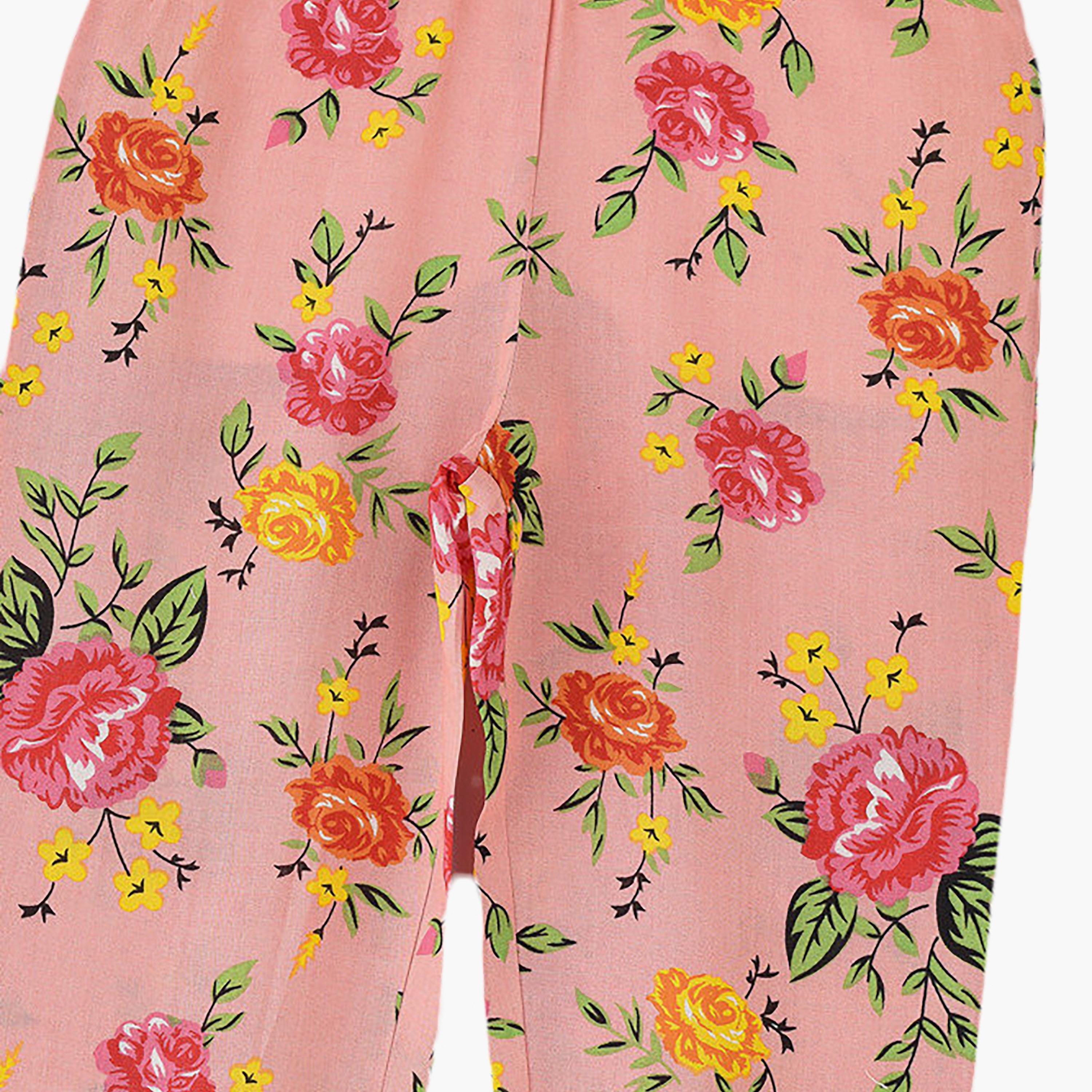 UniqKidz Cotton Floral Printed Woven Trousers-girls-clothing-bottoms-trousers-image-4