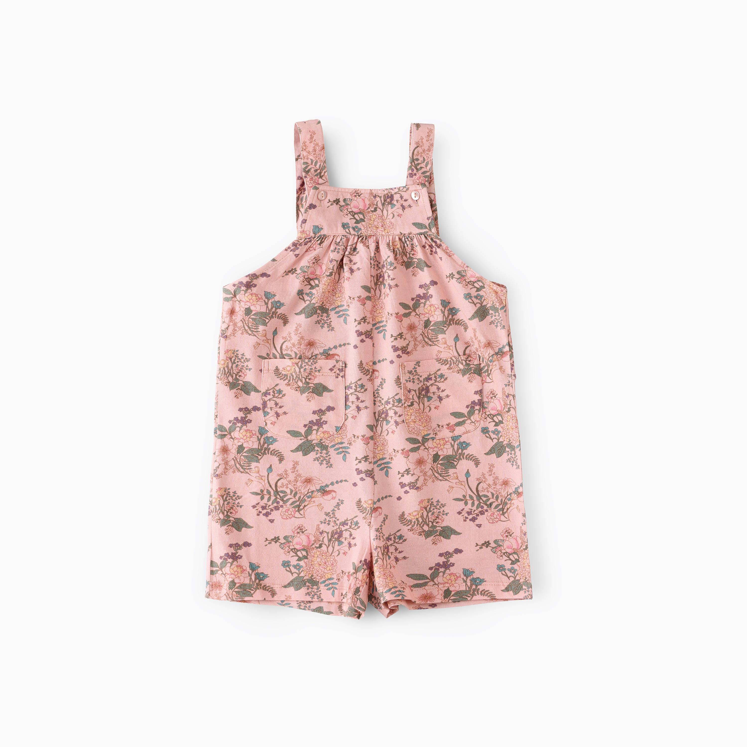 طقم تي شيرت ودنغري ناعم ومريح من يونيك كيدز-baby-girls-clothing-rompers-image-2