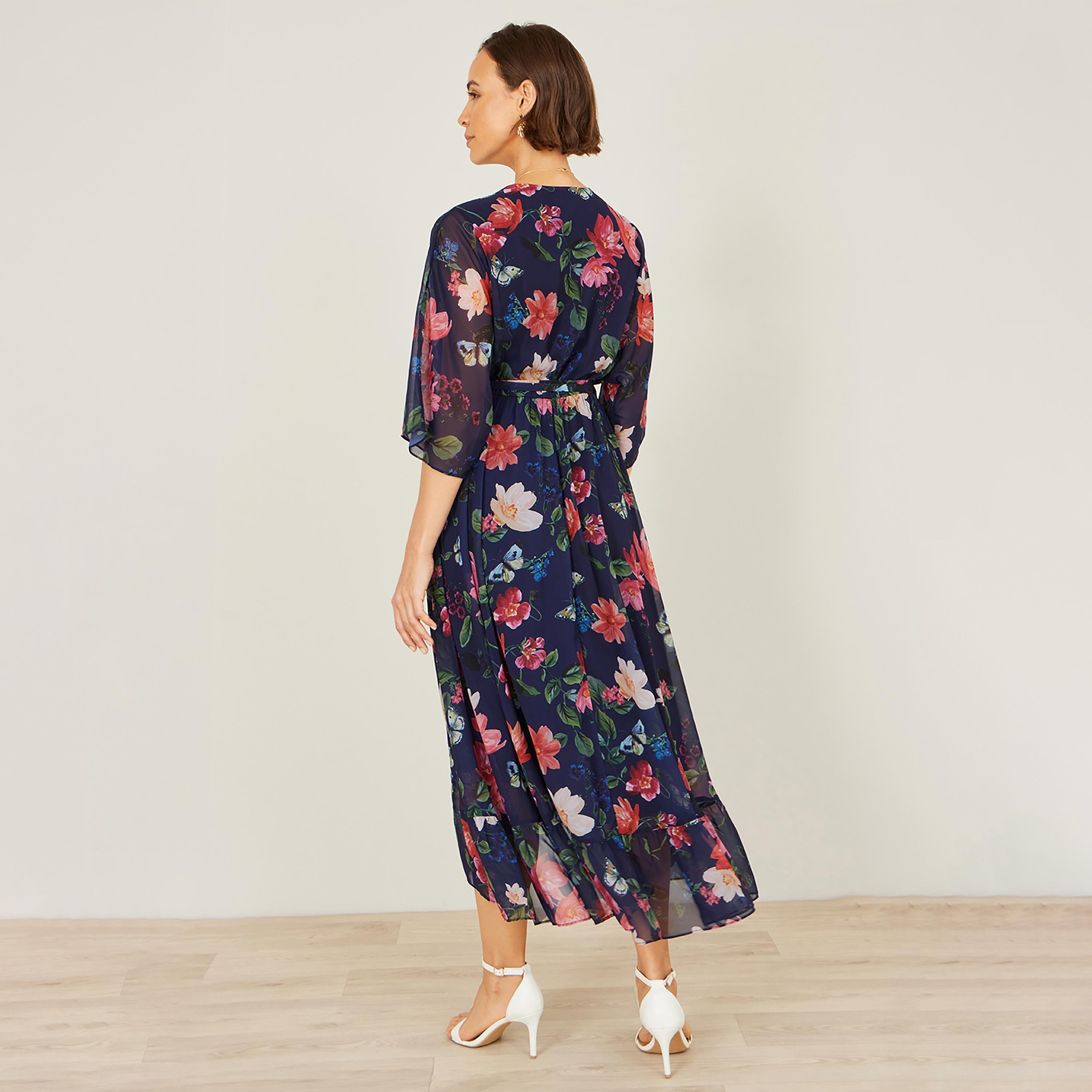 فستان ميدي بتصميم "لف" وفتحة رقبة "سوربليس" متقاطعة وتصميم مطبوع من يومي-women-clothing-dresses-image-3