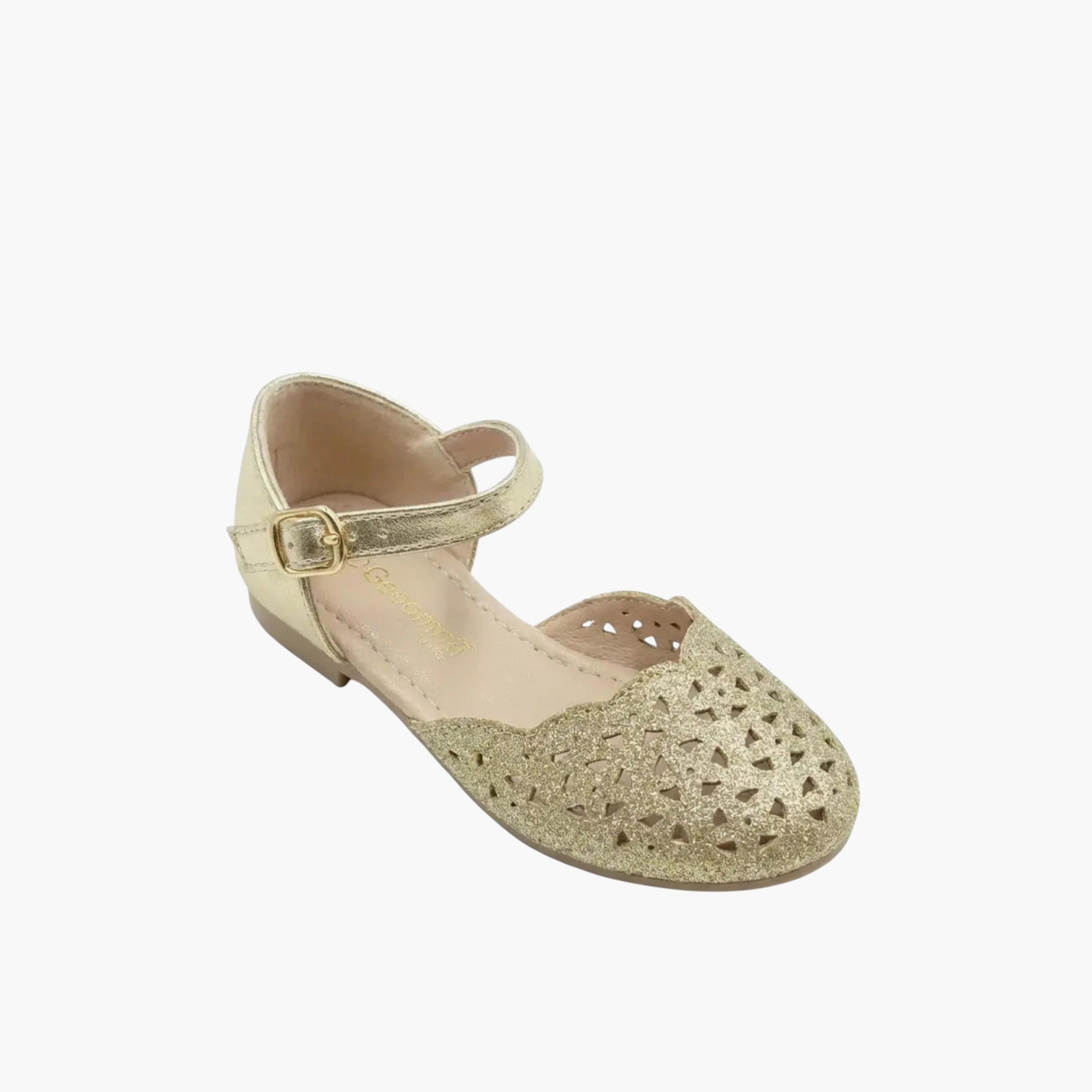 جيومني - حذاء بالرينا سكيليا مقدمة دائرية بإبزيم للبنات | YXD034-35-GOLD-girls-shoes-ballerinas-image-1