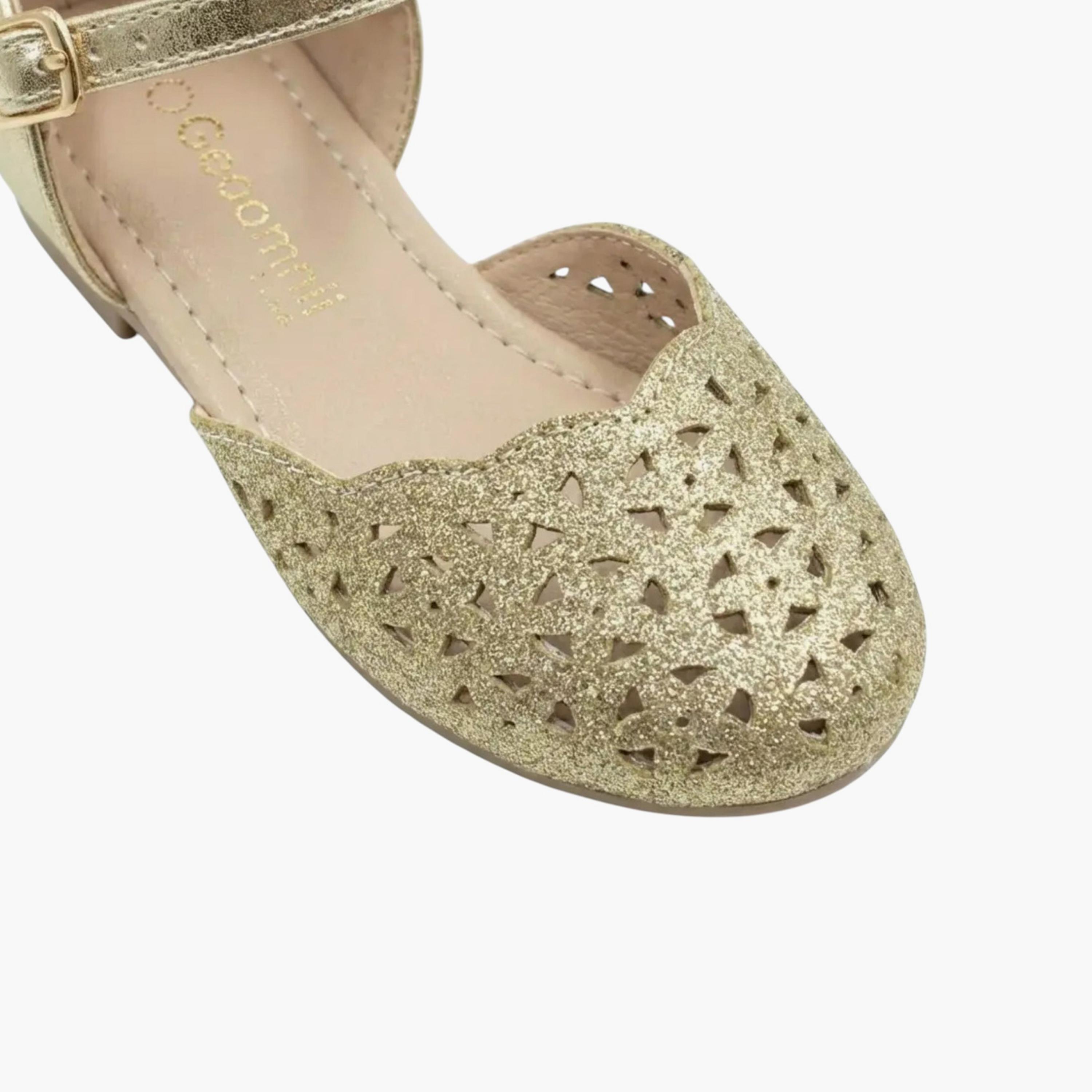 جيومني - حذاء بالرينا سكيليا مقدمة دائرية بإبزيم للبنات | YXD034-35-GOLD-girls-shoes-ballerinas-image-2