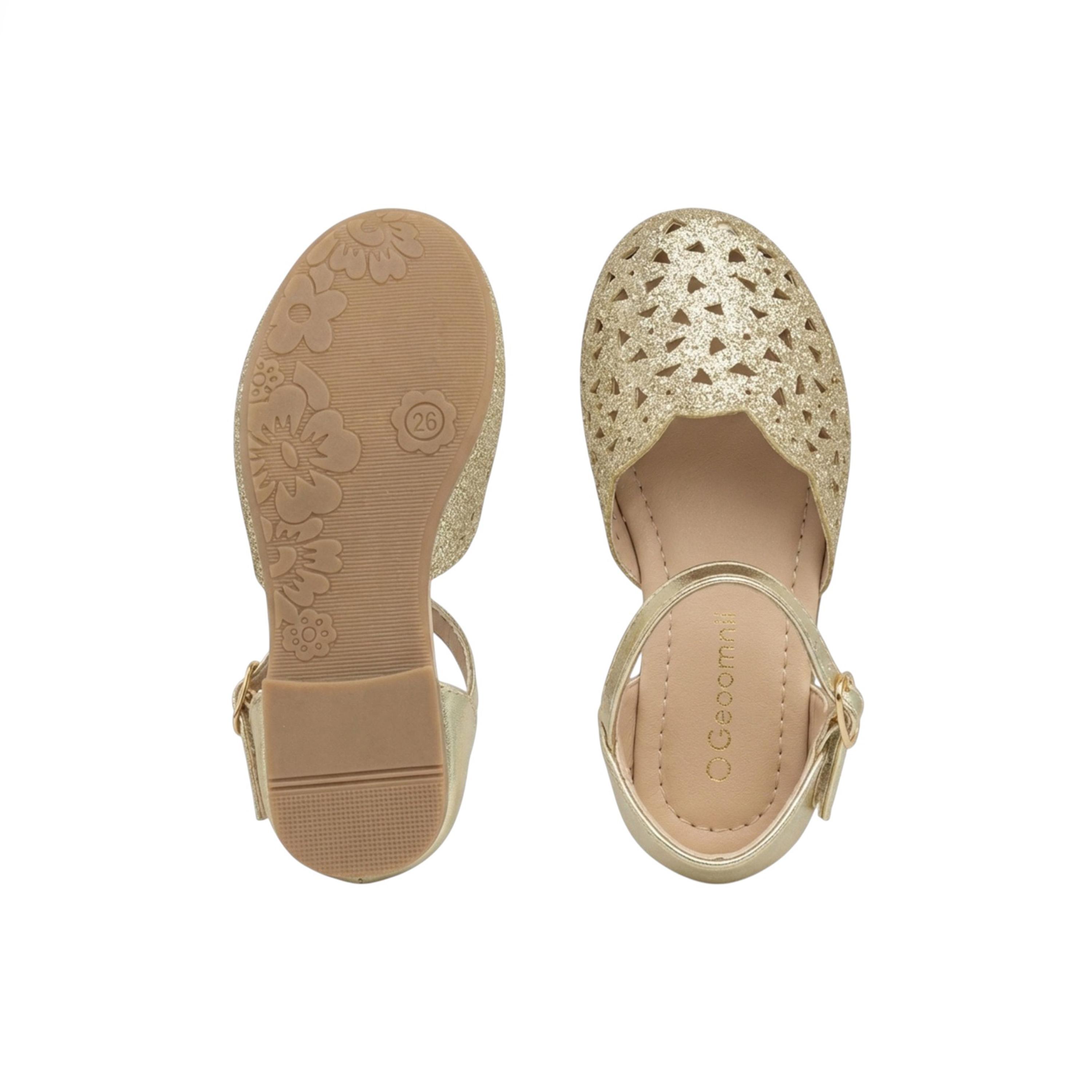 جيومني - حذاء بالرينا سكيليا مقدمة دائرية بإبزيم للبنات | YXD034-35-GOLD-girls-shoes-ballerinas-image-3